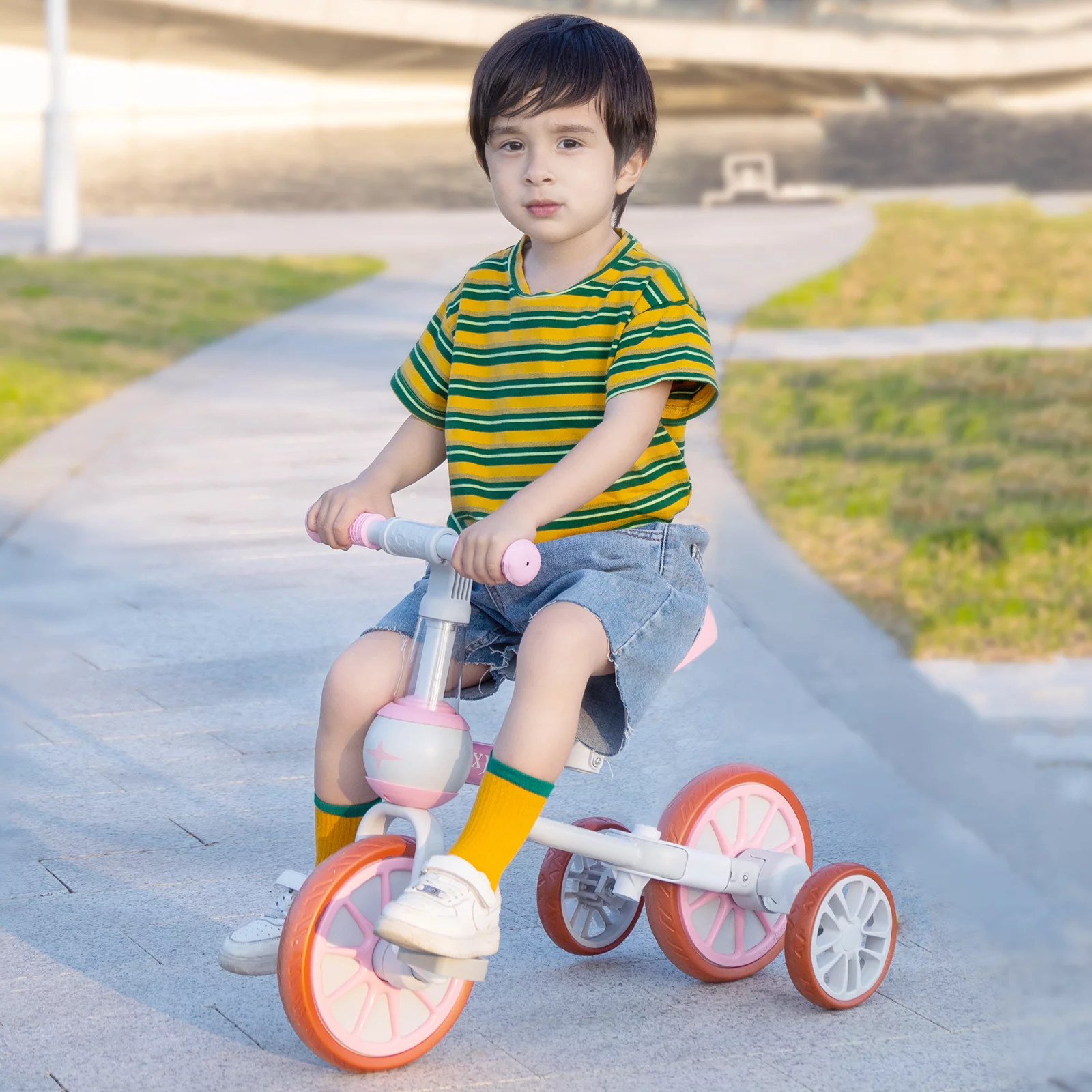 XJD 5 in 1 Toddler Tricycle for 1-5 Years Old Boys Girls Toddler Bike Kids Trikes for Balance Training Baby Bike Infant Trike - Womvr