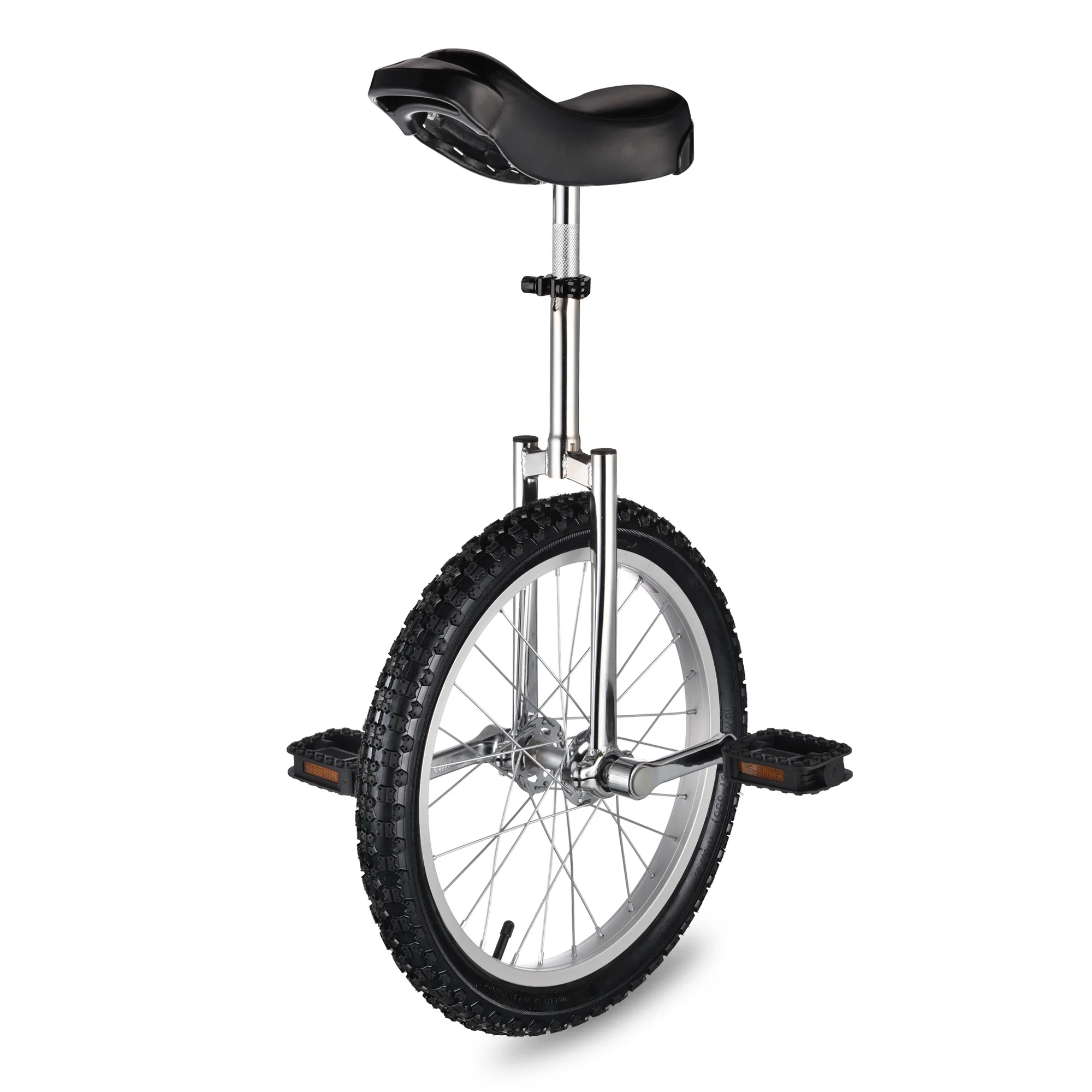 Yescom 18 In Wheel Outdoor Unicycle Skid-proof Tire Fitness Bicycle Balance Training for Adults Teenagers Kids, Silver - Womvr
