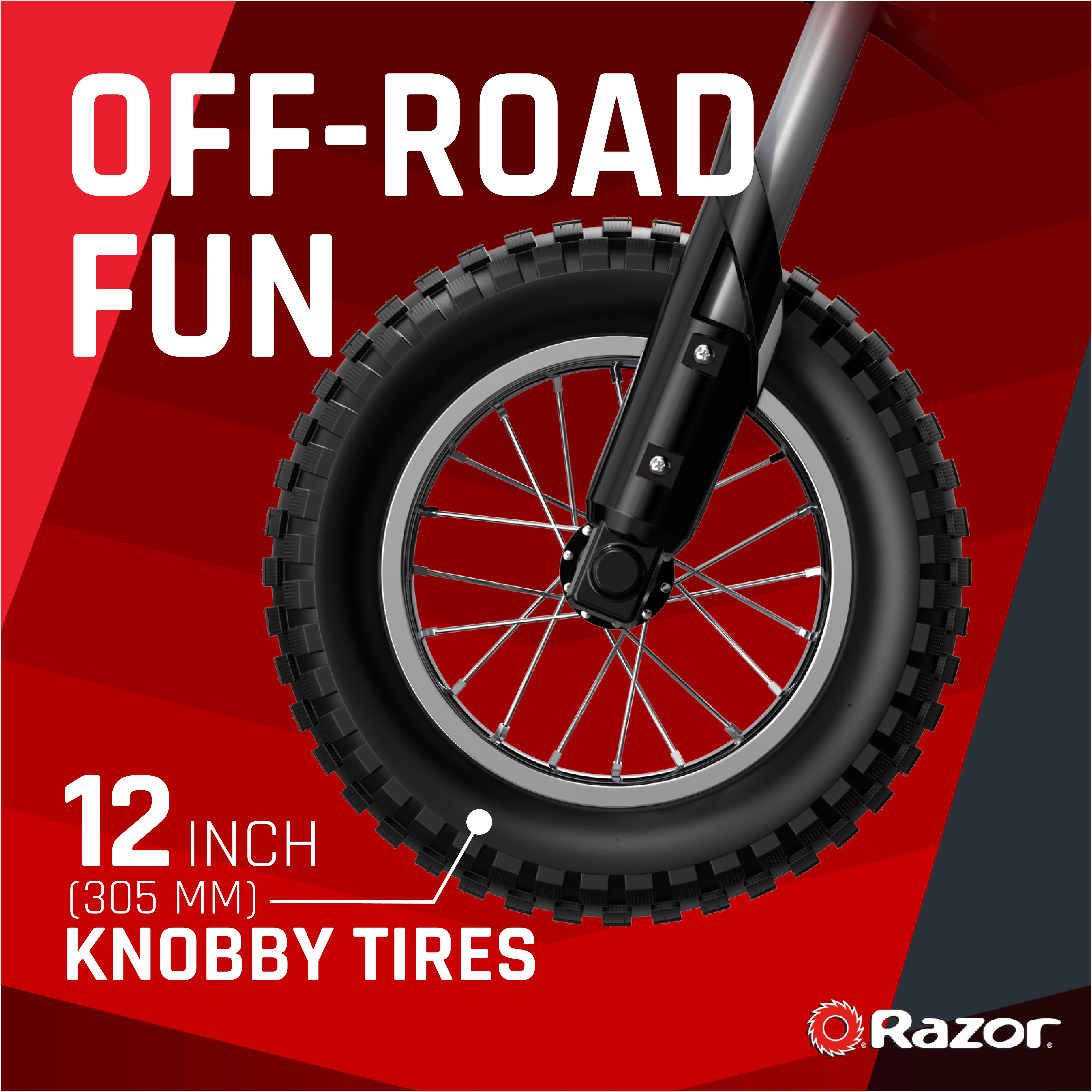 Razor Dirt Rocket MX350 - Black with Decals Included, 24V Electric-Powered Dirt Bike for Kids 13+ - Womvr