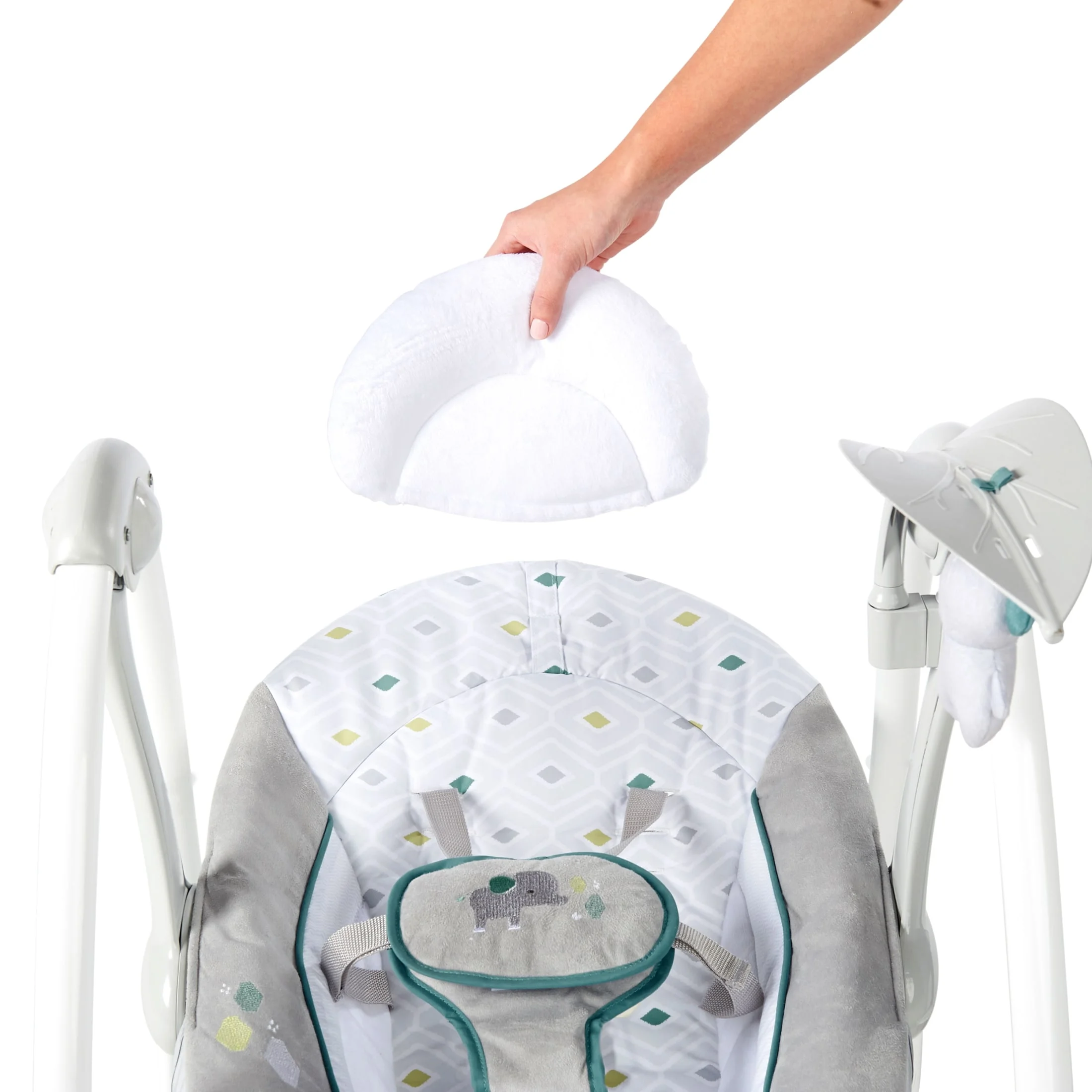 Ingenuity Convert Me 2-in-1 Portable Vibrating Baby Swing Nash, Infant, Gray - Womvr