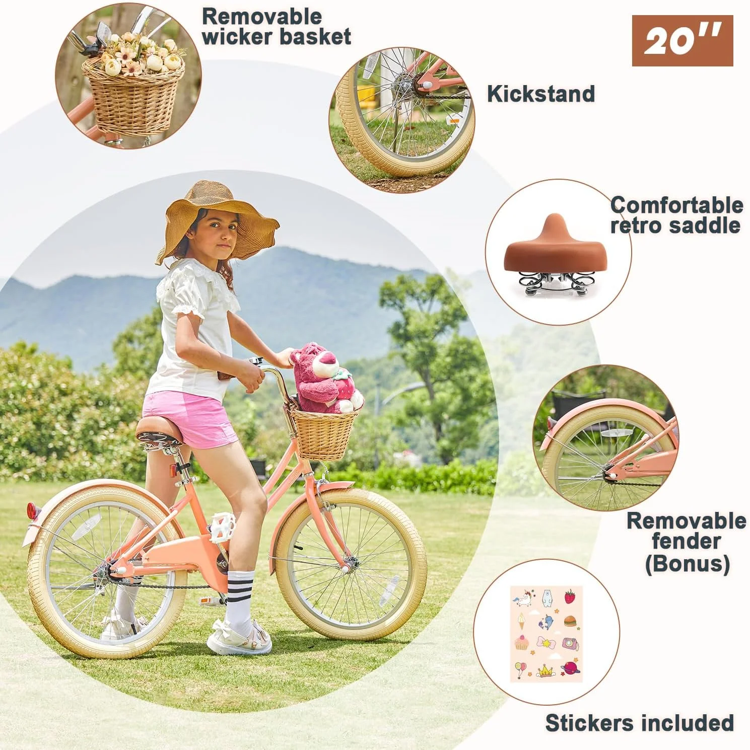 Glerc Little Molly 14 inch Kids Girls Bike for 3-5 Years Old Little Child,Yellow - Womvr