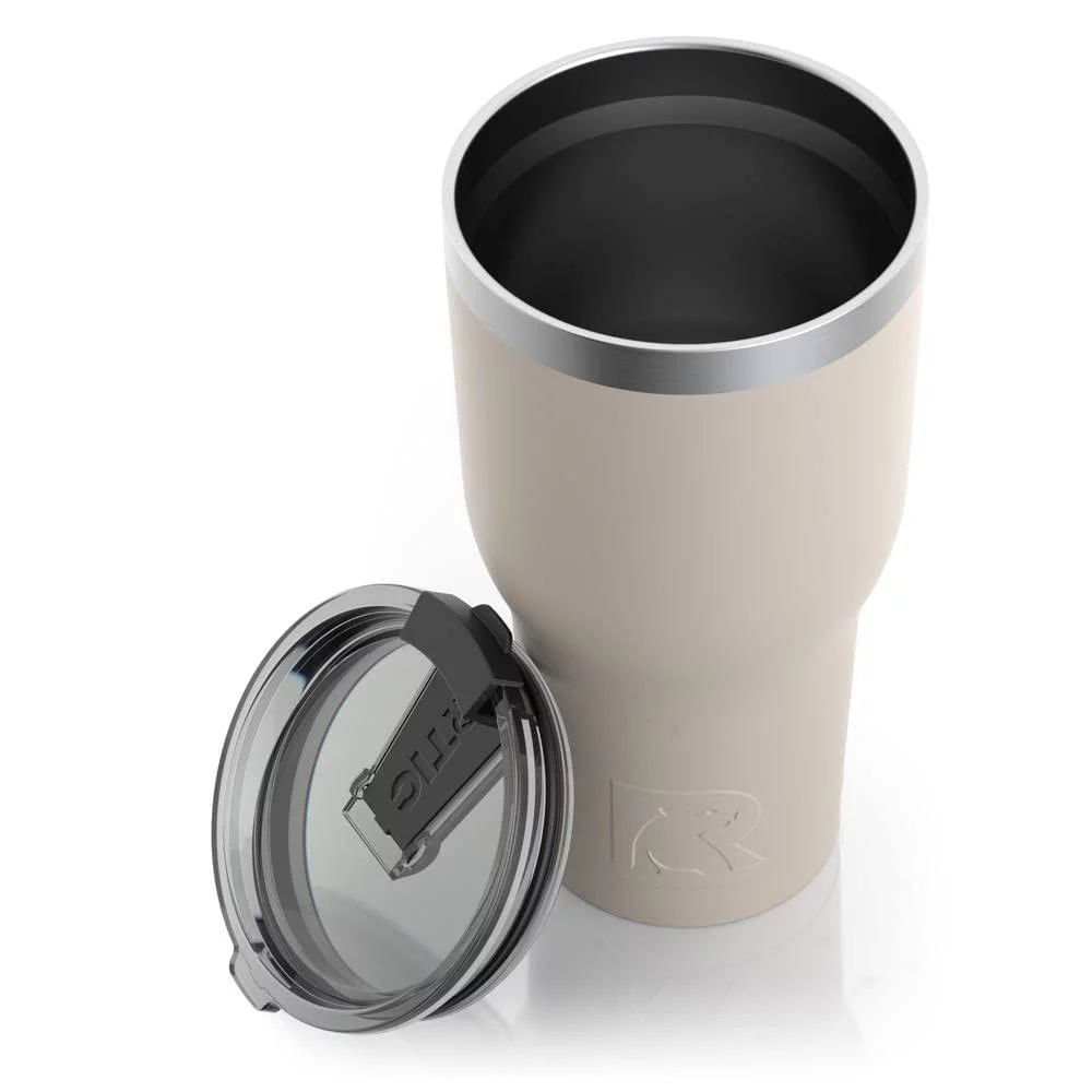 RTIC 30 OZ Insulated Tumbler Stainless Steel Coffee Travel Mug with Lid, Spill Proof, Hot Beverage and Cold, Portable Thermal Cup for Car, Camping, Deep Harbor - Womvr