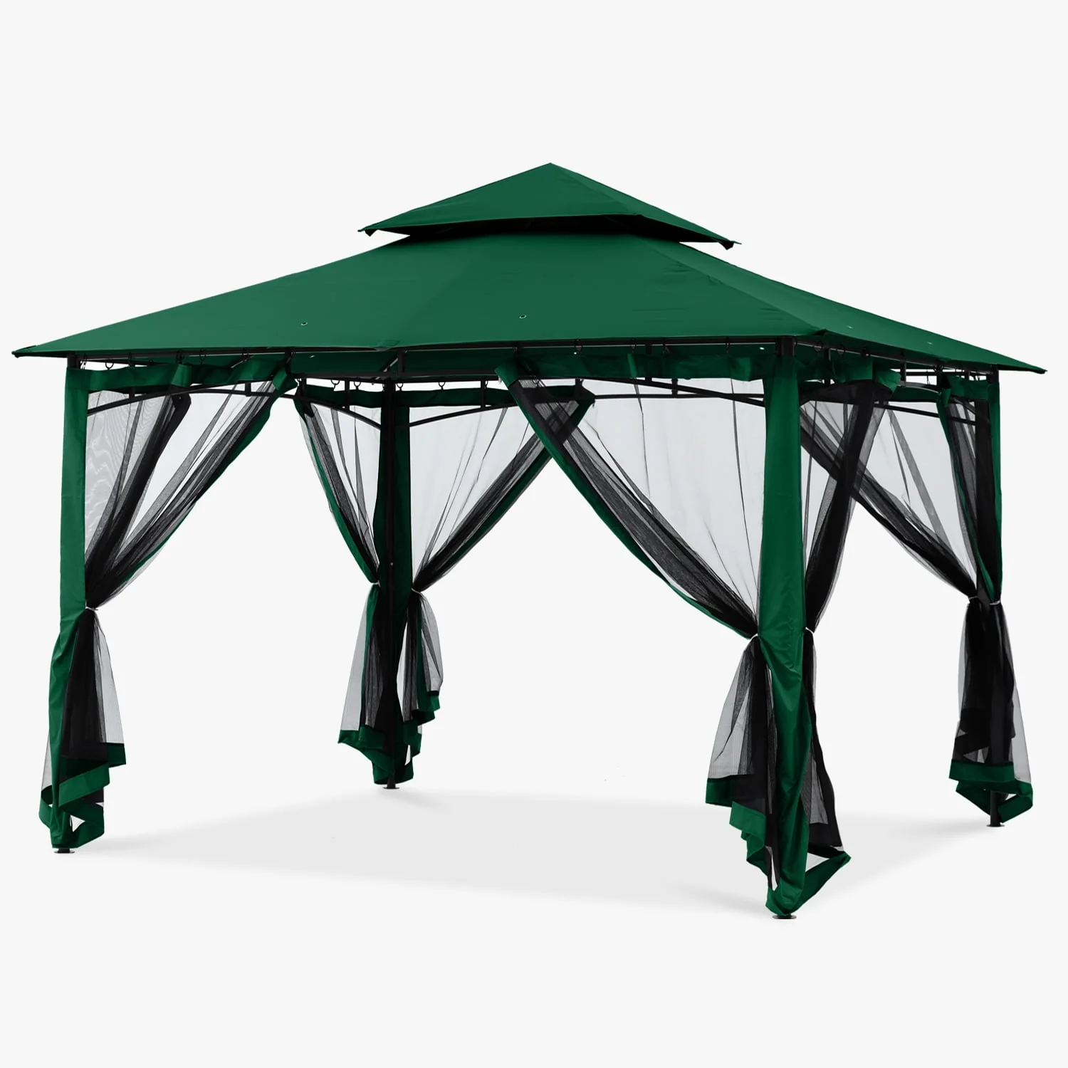 ABCCANOPY 9'x9' Patio Gazebo With Mosquito Netting and Double Soft Roof Canopies for Shade and Rain,Rust Red - Womvr