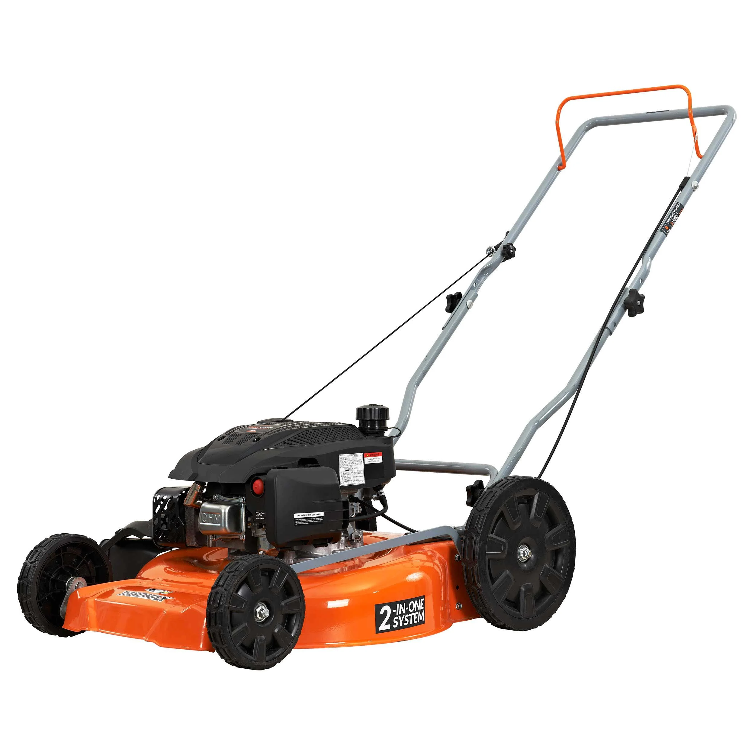 Yard Max 21 in. 170cc 2-in-1 Gas Walk Behind Push Lawn Mower with High Rear Wheels - Womvr