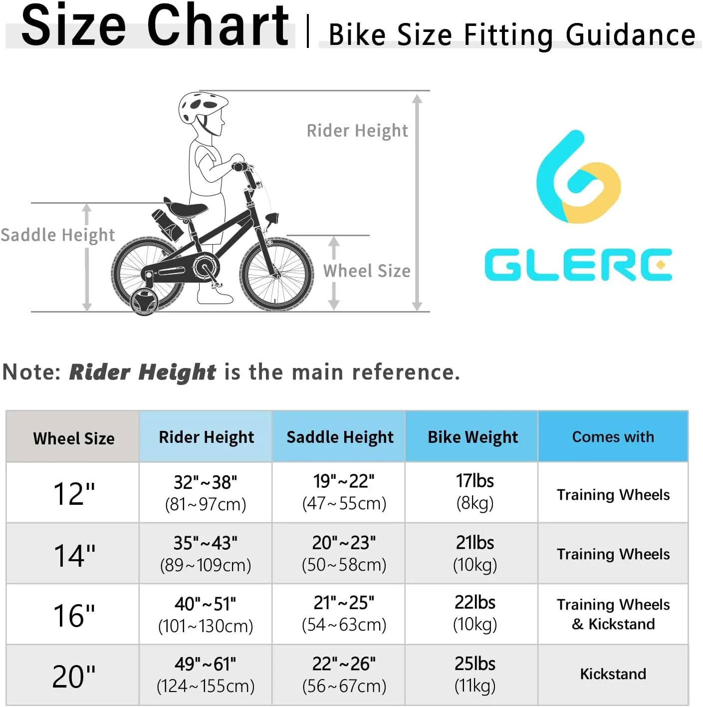 Glerc 12 inch Toddler and Kids Bike for 2-4 Years Old Boys & Girls, White - Womvr