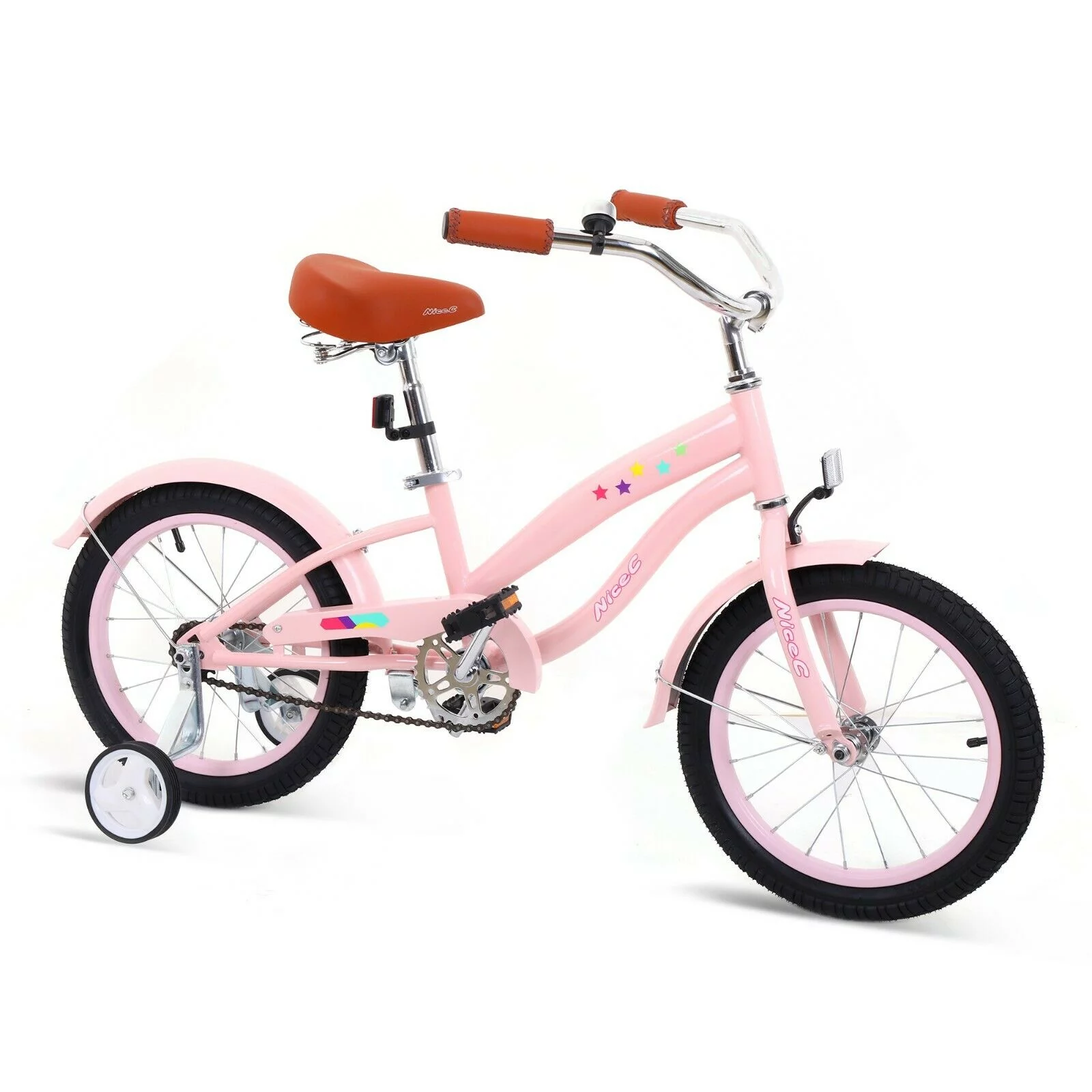Nice C Kids Bike with Coaster Brake and Training Wheels, Boys Girls 12 14 16 18 20 inch (12 inch Black) - Womvr