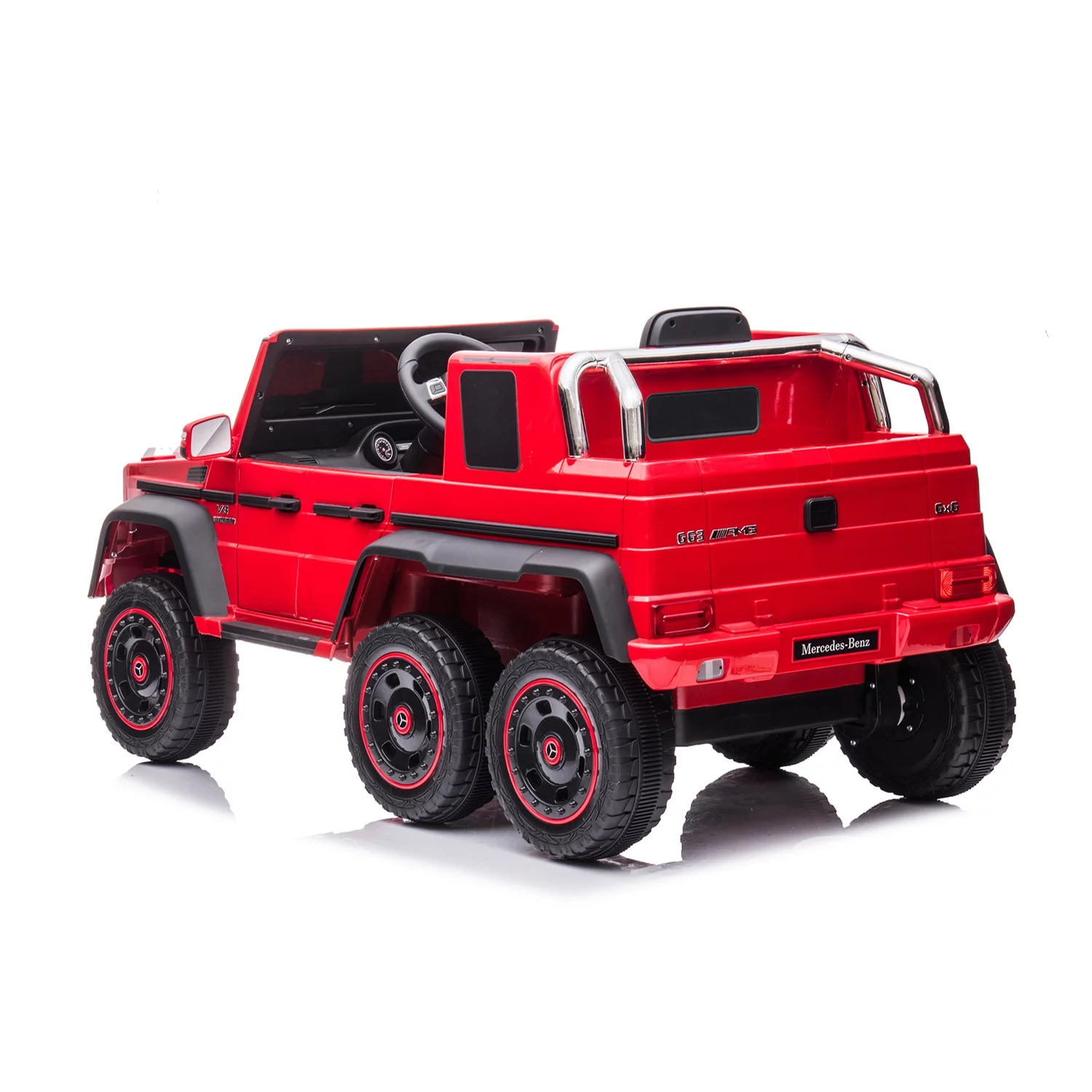 CIPACHO Licensed Mercedes-Benz Electric Car for Kids with 6 Wheel Shock Absorber, 24V Powered Ride On Cars with Remote and Leather Seat, Red - Womvr
