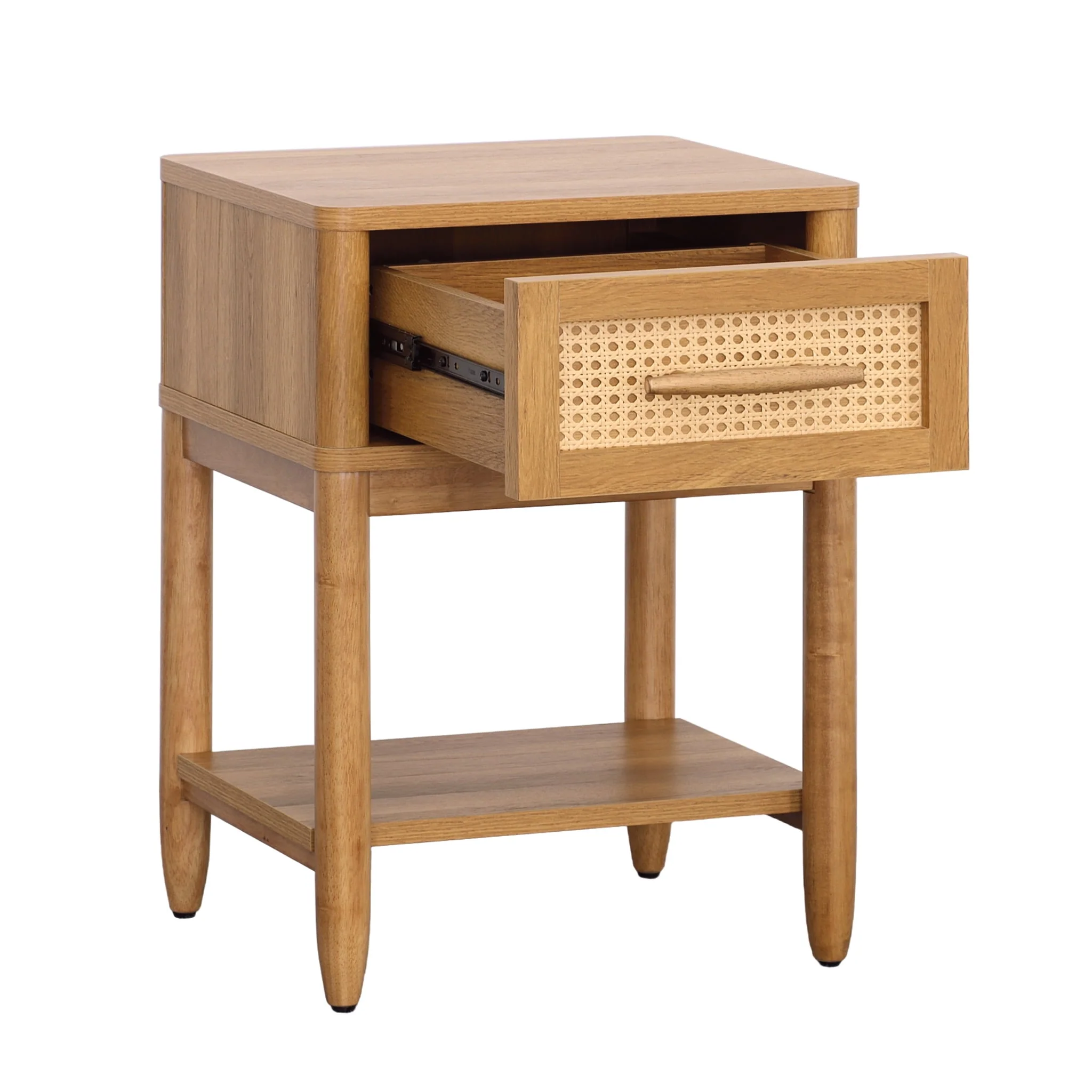 Better Homes & Gardens Springwood Caning Nightstand, Light Honey Finish - Womvr