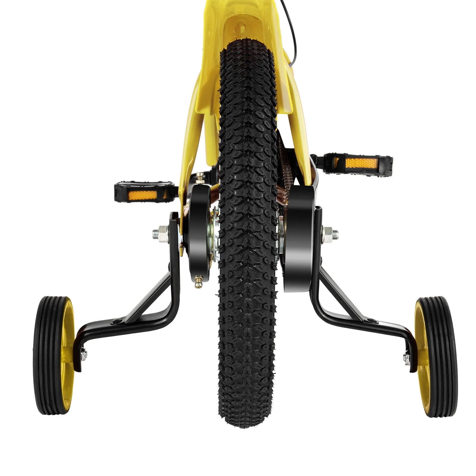 YIYIBYUS 14 Inch Kids Bike Boy Girl Safe Bicycle with Training Wheels and Adjustable Seat, White - Womvr