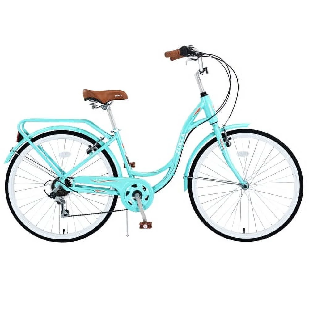 Arnahaishe Beach Cruiser Bike for Women 26-Inch Wheels 7-Speed, Steel Frame Commuter Bike for Ladies Girls, Blue - Womvr