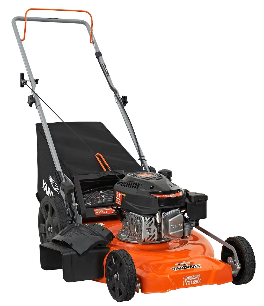 YARDMAX 21 in. 170cc 3-in-1 Gas Walk Behind Push Lawn Mower with High Rear Wheels - Womvr