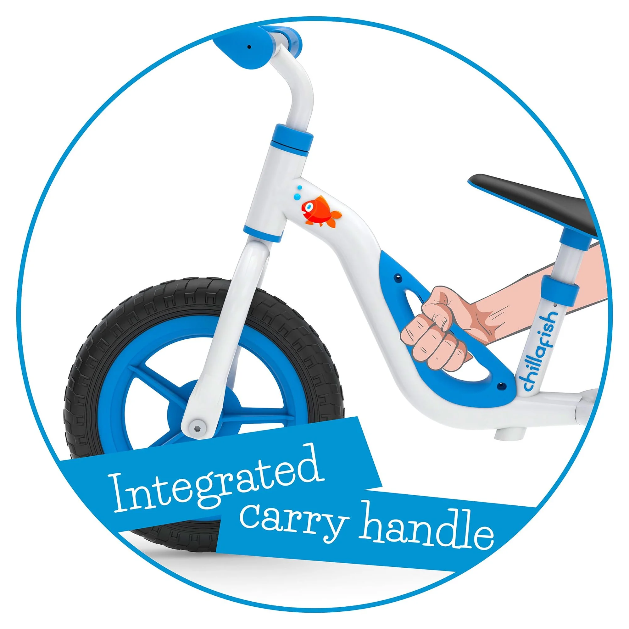 Chillafish Charlie lightweight toddler balance bike with carry handle, adjustable seat and handlebar, puncture-proof 10-inch wheels, for kids 18-48 months, Red - Womvr