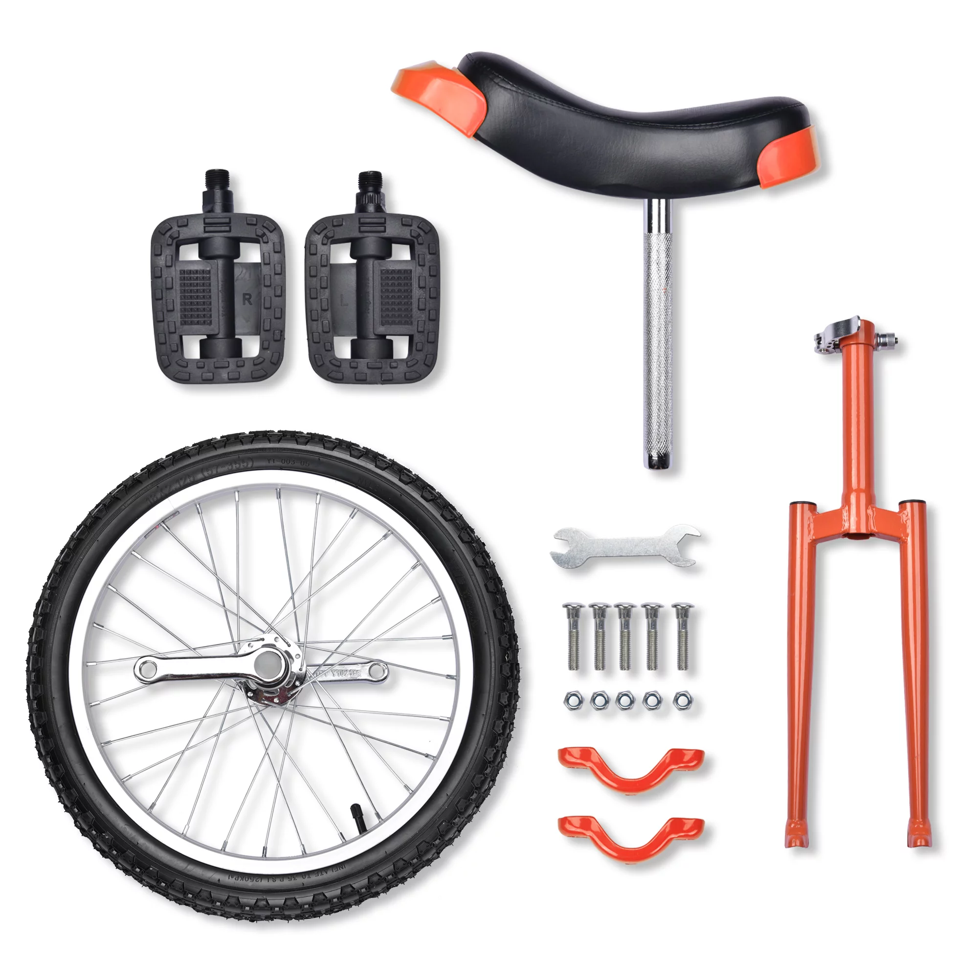 Yescom 18 In Wheel Outdoor Unicycle Skid-proof Tire Fitness Bicycle Balance Training for Adults Teenagers Kids, Silver - Womvr