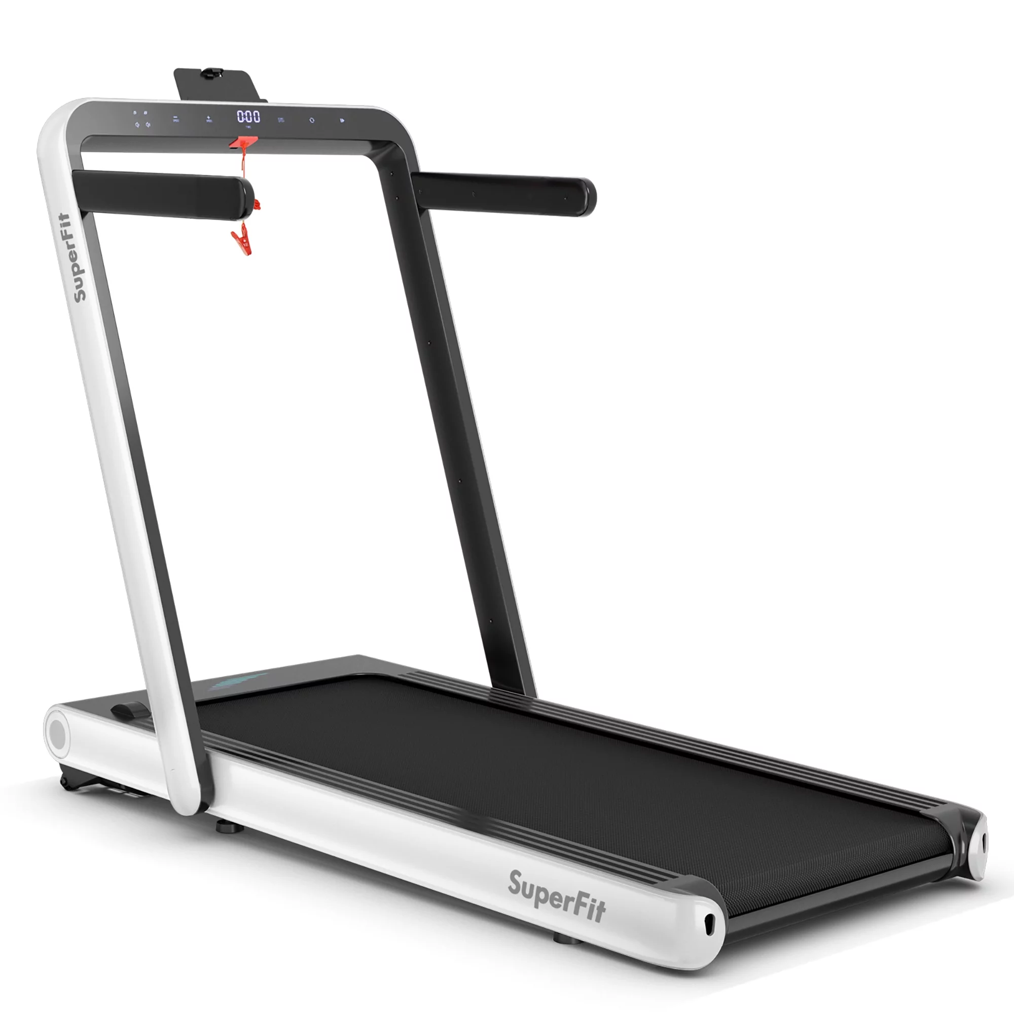 SuperFit 4.75HP 2 In 1 Folding Treadmill W/Remote APP Control White - Womvr