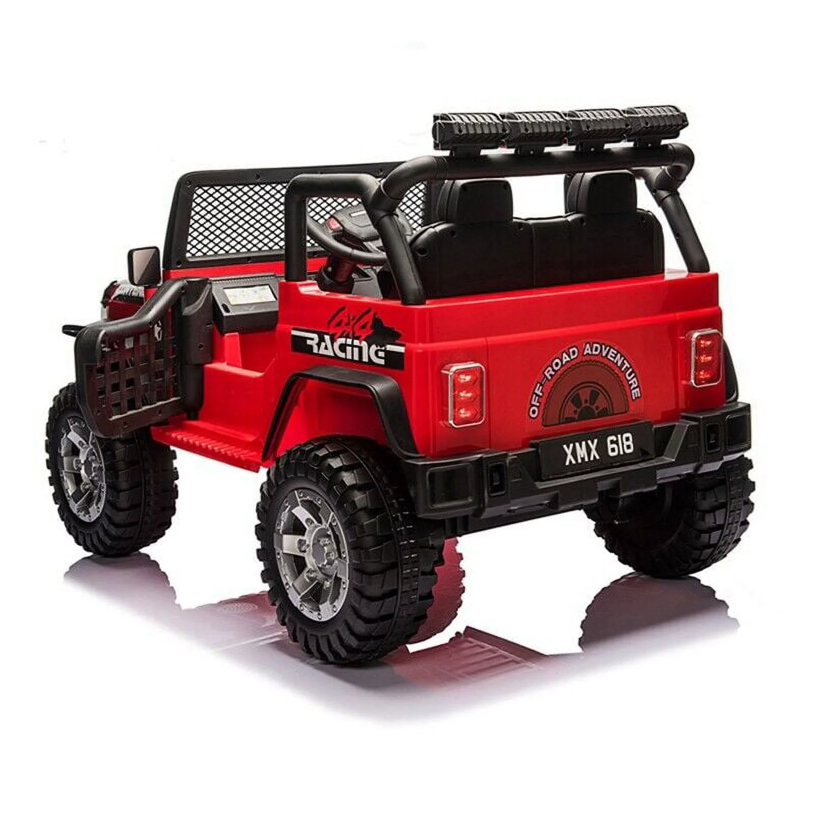 PWFE 12 Volt Kids Electric Car Kids Ride On Car with Remote Control, 2 Seats Kids Jeep with LED Lights, Wheels Suspension, Music, Horn, 110lbs Load(Pink) - Womvr