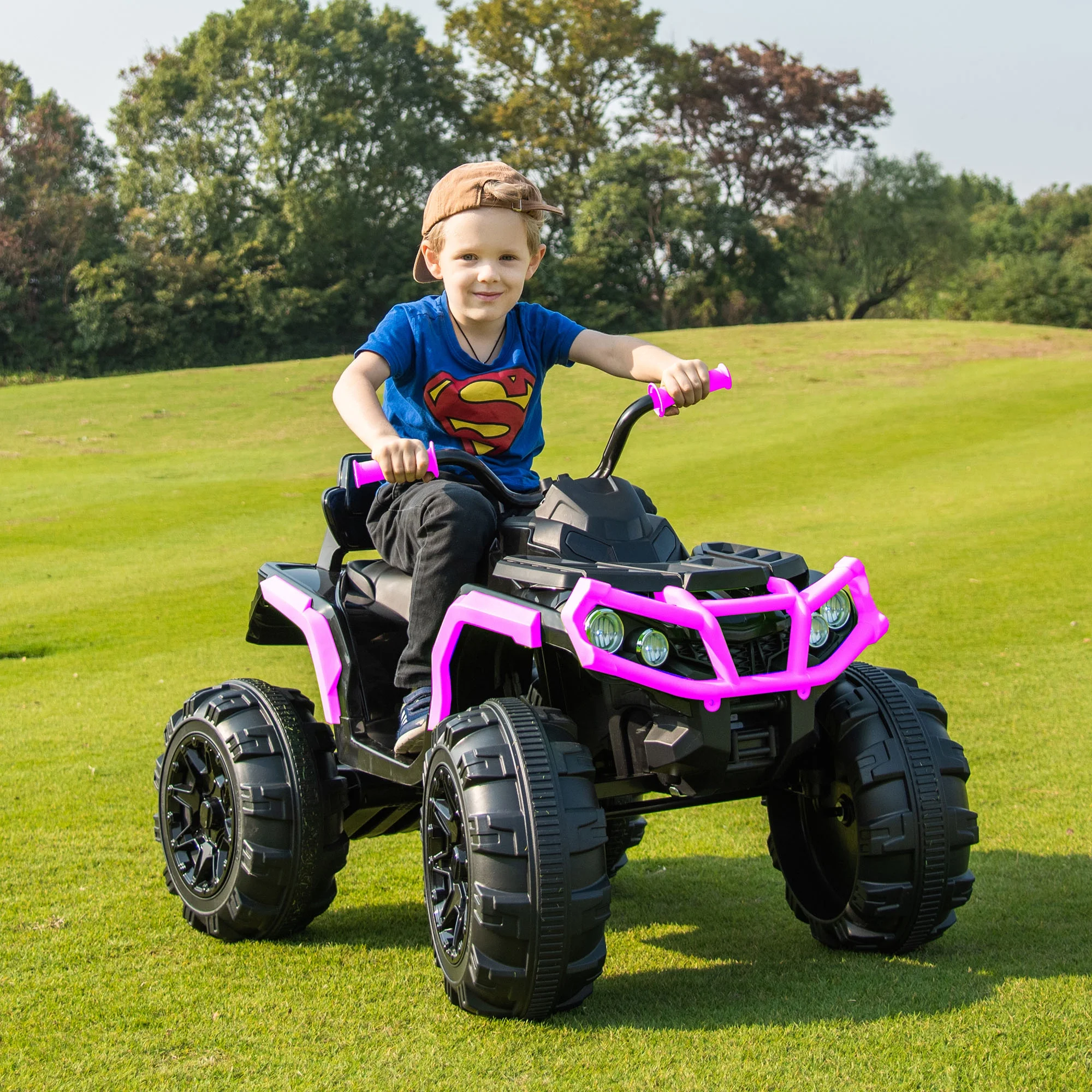 Hikiddo Kids ATV 4 Wheeler, 24V Kids Ride on Toy for Big Kid w/Bluetooth, 400W Motor - Green - Womvr