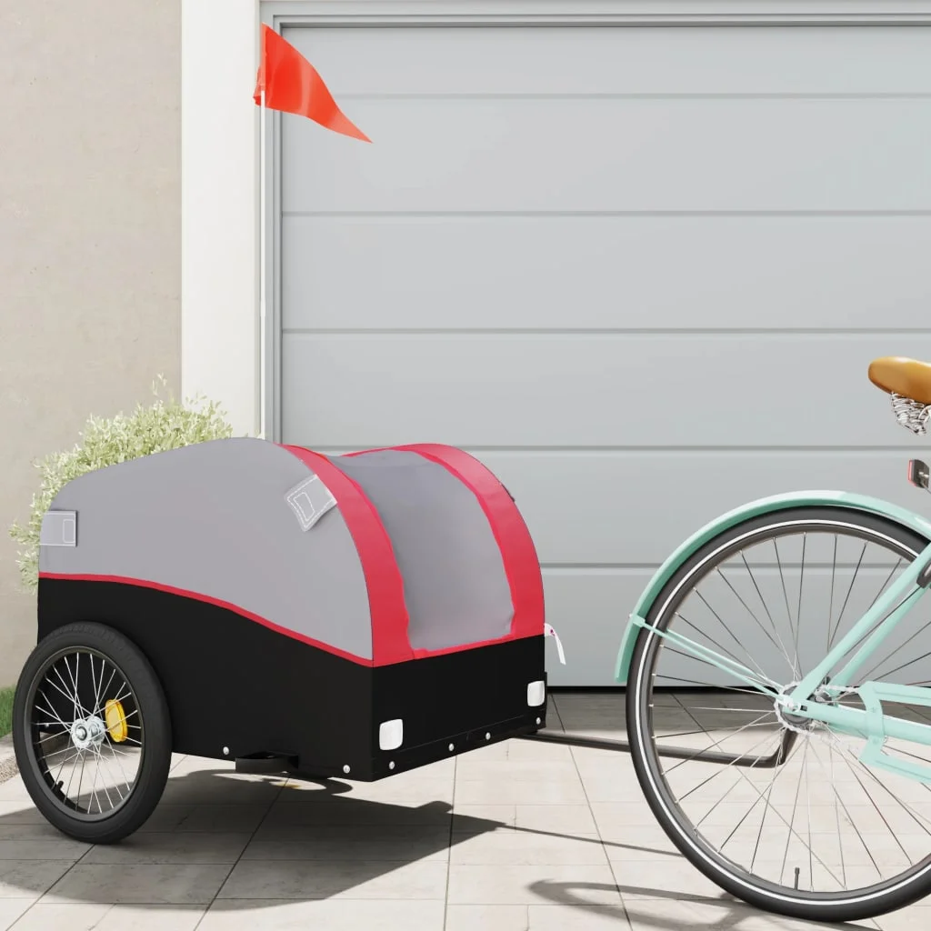 vidaXL Bike Trailer Kids Bicycle Cargo Wagon Buggy Carriage Cycle Trailer Iron - Womvr