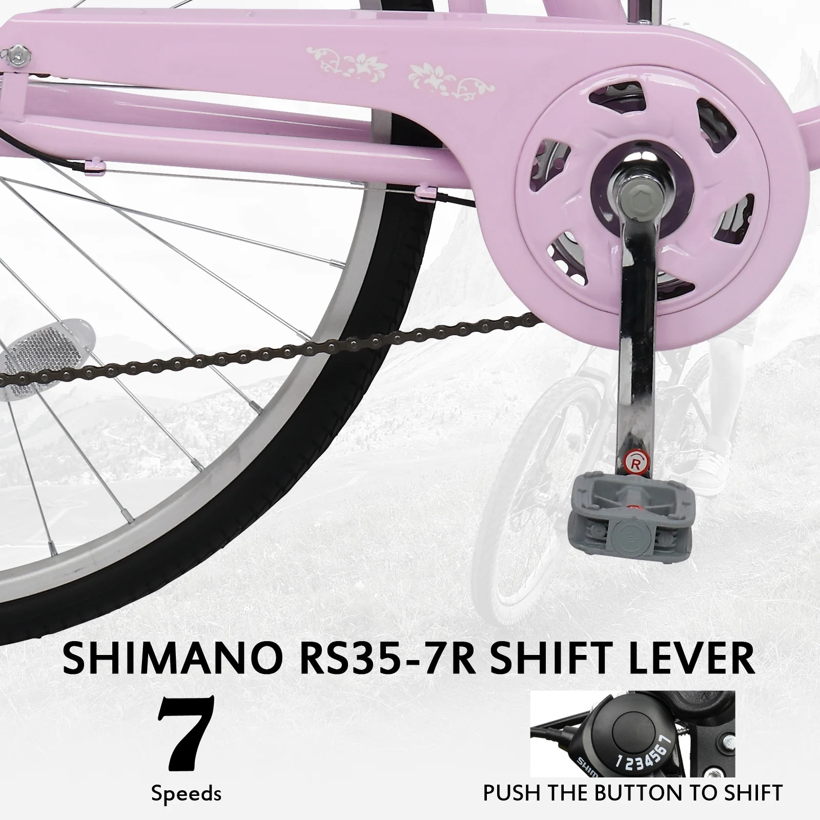 Ktaxon 26in Urban Commuter City Bike, Shimano 7 Speed Adult Road Bicycle, Pink - Womvr