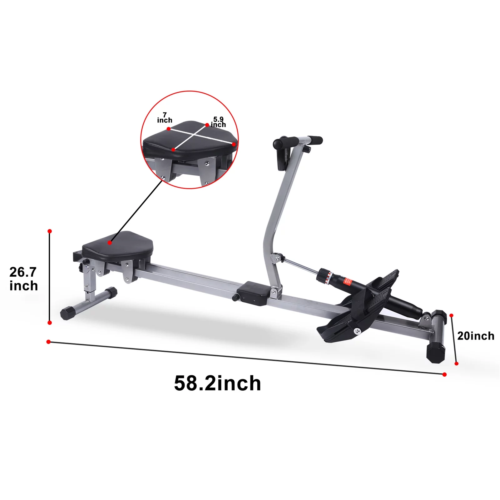 Cfowner Rowing Machine, Rower Ergometer with 12 Levels of Adjustable Resistance, 260 lbs of Maximum Load, Black - Womvr