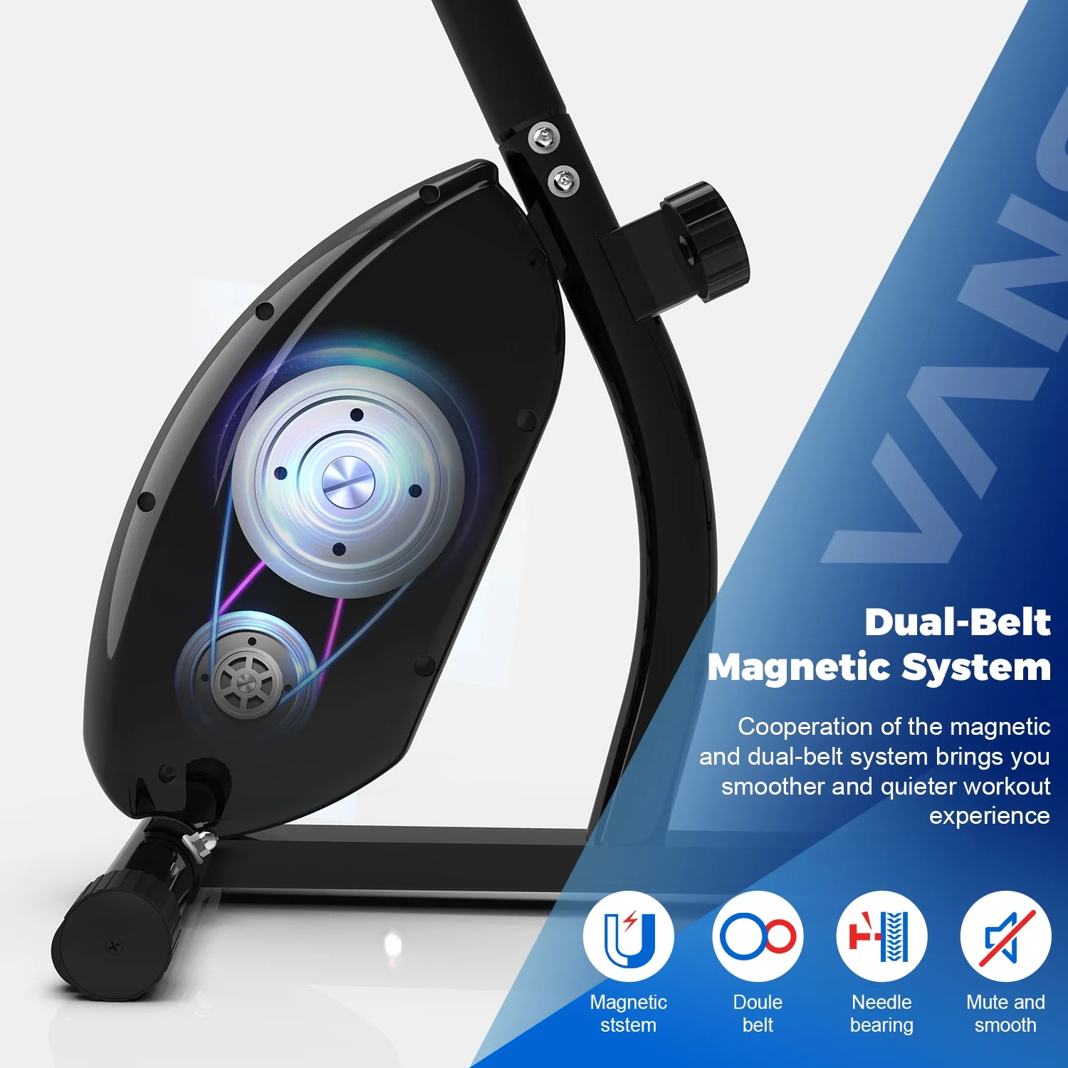 Vanswe Recumbent Exercise Bike 16 Levels Resistance Maximum Weight 380 lbs.  Magnetic Recumbent Stationary Bike - Womvr