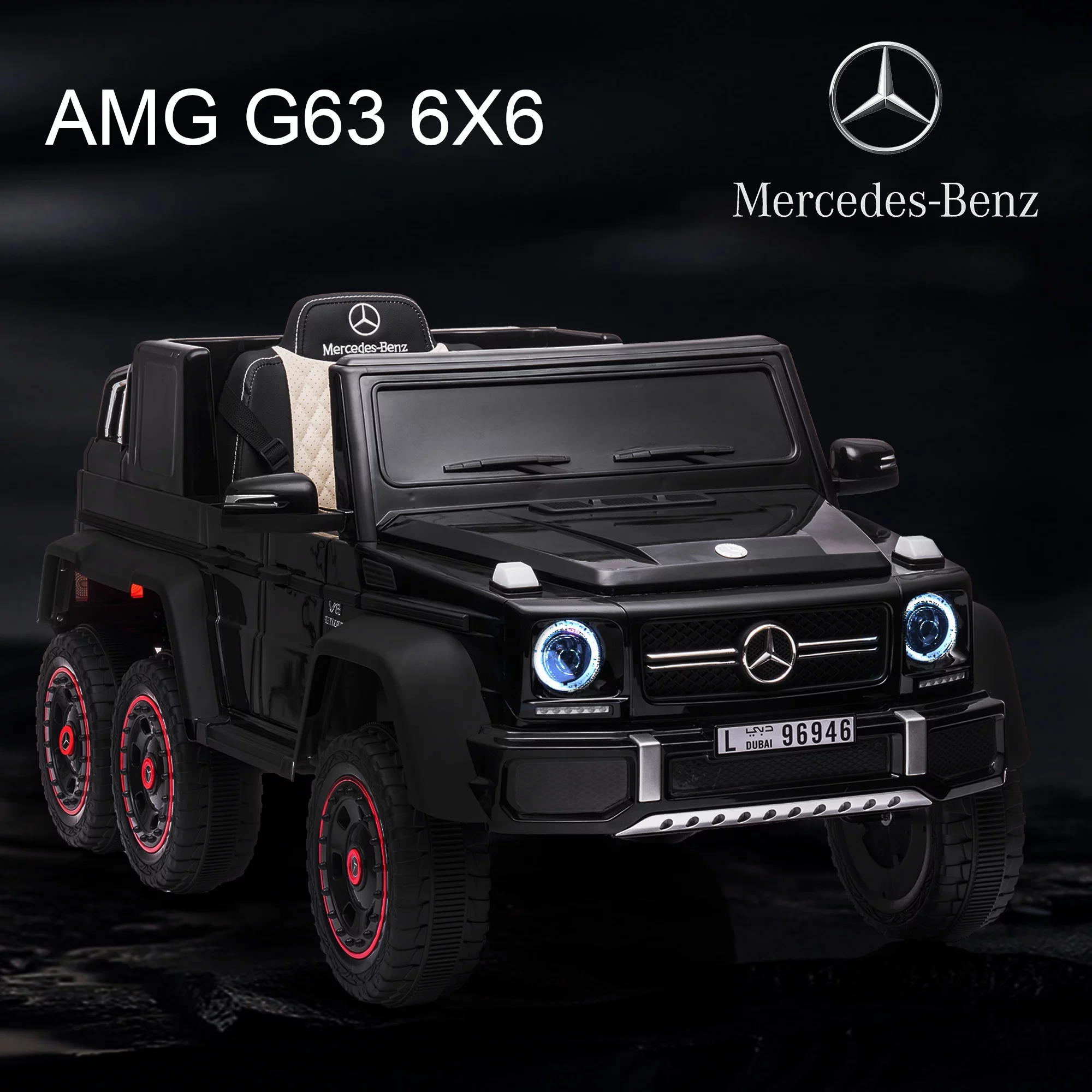 BATE Mercedes Benz 24V Powered Ride On Cars with 6 Wheels, Kids Ride On Toys with Remote Control, MP3 Player,  Red - Womvr