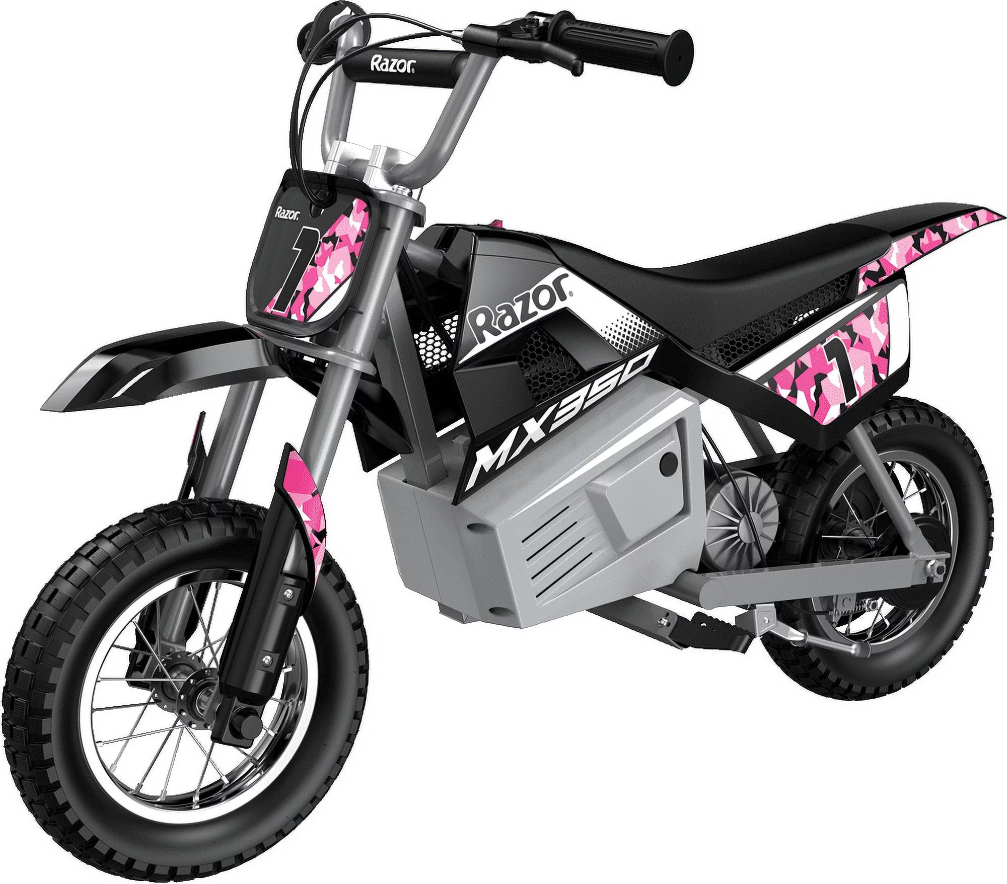 Razor Dirt Rocket MX350 - Black with Decals Included, 24V Electric-Powered Dirt Bike for Kids 13+ - Womvr