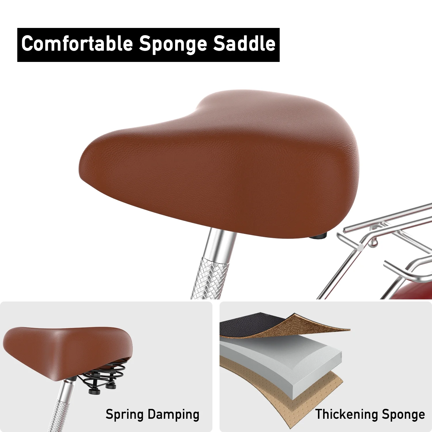 ARVAKOR 26 Inch Women Bike, Classic Bicycle Retro Bicycle, Cruiser Bike, Beige - Womvr