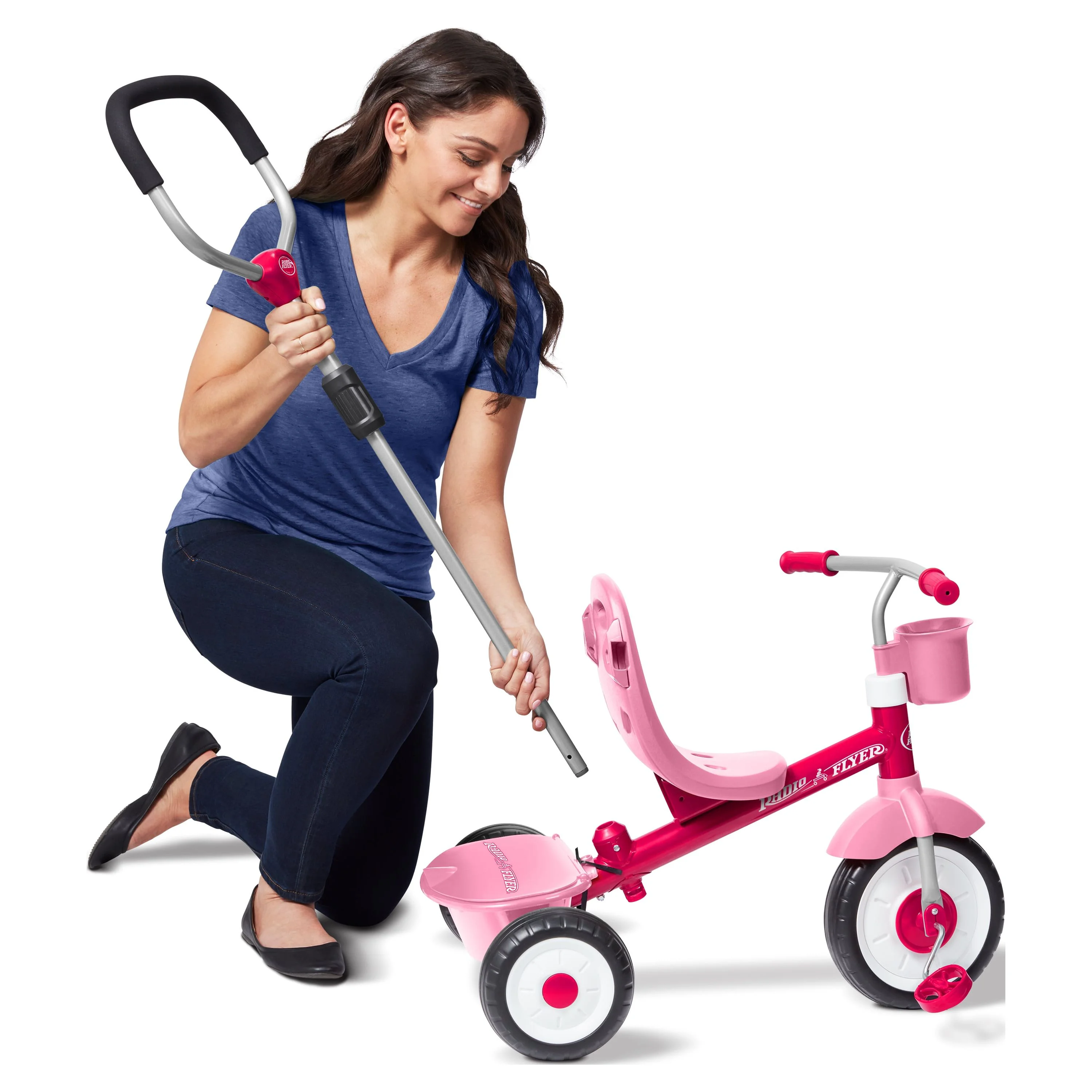 Radio Flyer, 4-in-1 Stroll 'N Trike with Activity Tray, Red & Gray, Convertible Tricycle,  Unisex - Womvr