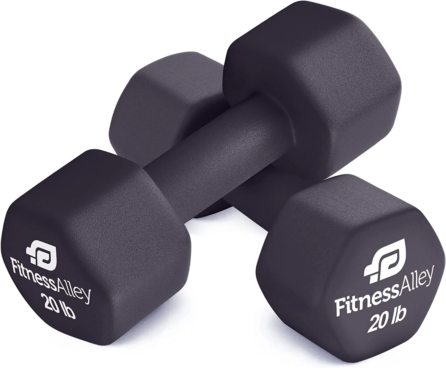 Fitness Alley Neoprene Coated Workout Dumbbells set of 2 �C Anti Roll, Non Slip with Smooth Grip Fitness & Exercise Dumbbells �C Hexagon Shaped Hand Weights (17.5 Pounds) - Womvr
