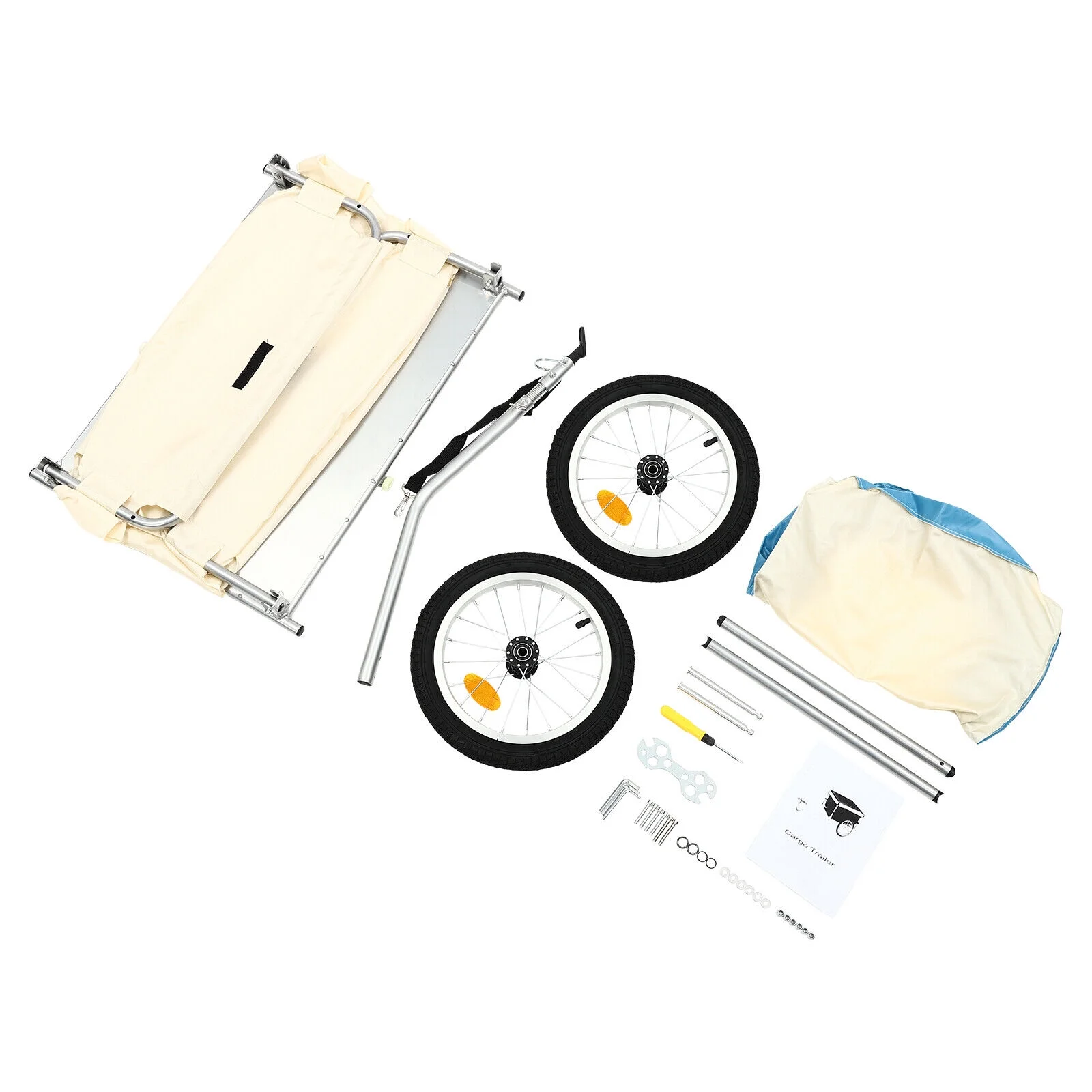 Bike Cargo Trailer with Universal Bicycle Coupler Foldable Bicycle Cart Wagon 50kg - Womvr