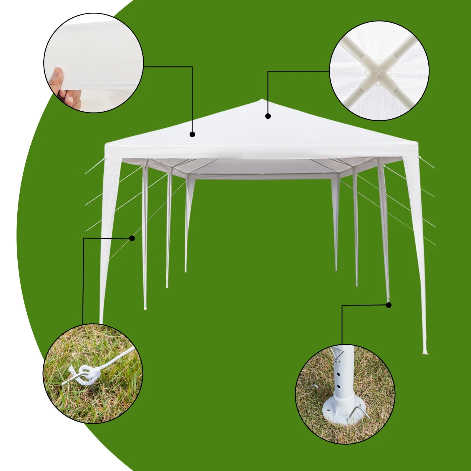 Ktaxon 10' X 30' Canopy Tent with 8 Side Walls for Party Wedding Camping and BBQ - Womvr