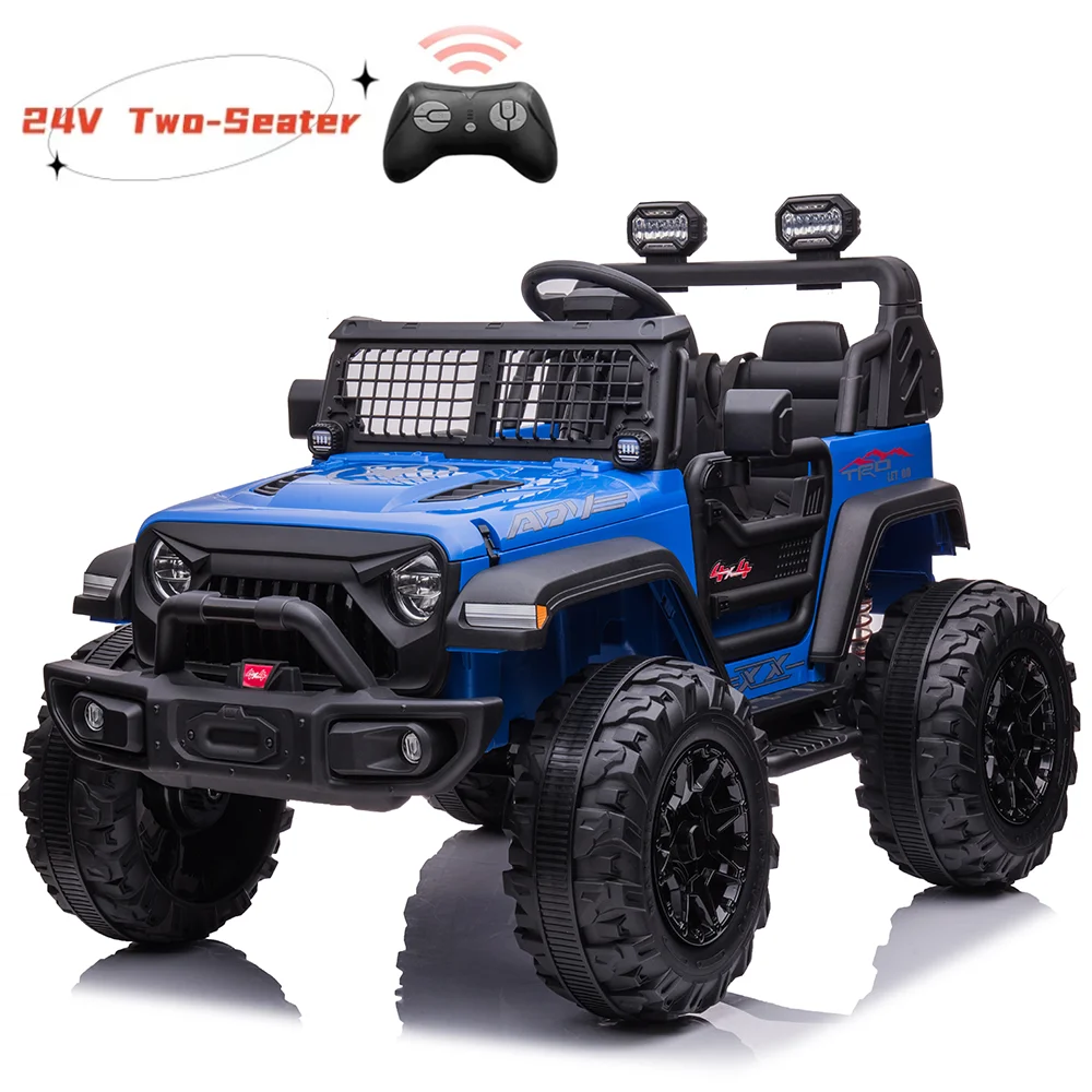 OUTOP Kids 24V Ride on Car with Electric Remote Control Dual Drive Power Ride on Toys 2 Seats SUV Truck Wheels Vehicle - Womvr