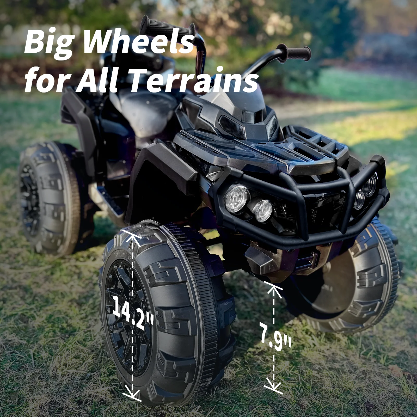 Hikiddo Kids ATV 4 Wheeler, 24V Kids Ride on Toy for Big Kid w/Bluetooth, 400W Motor - Green - Womvr