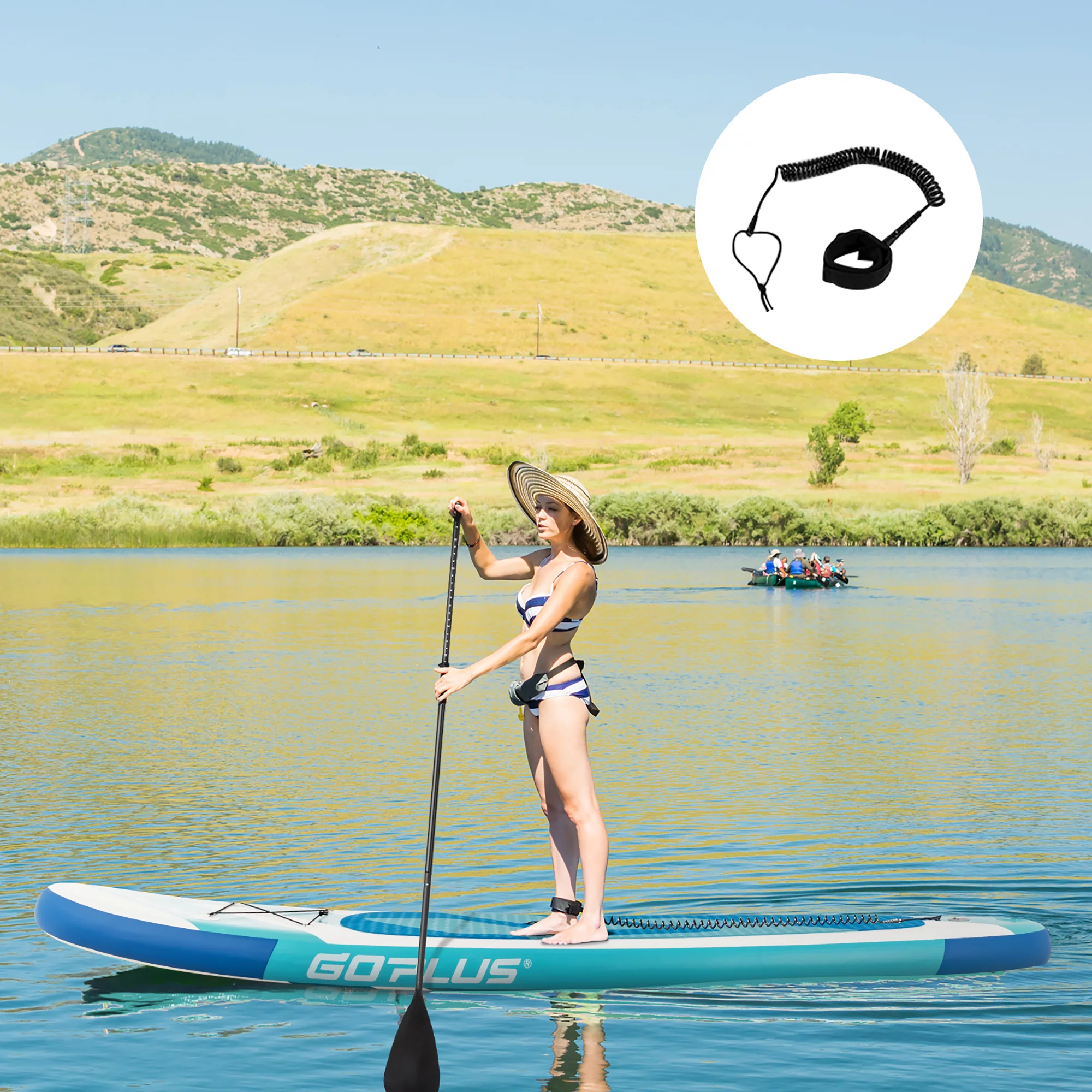 Goplus 11ft Inflatable Stand Up Paddle Board 6'' Thick W/ Aluminum Paddle Leash Backpack - Womvr