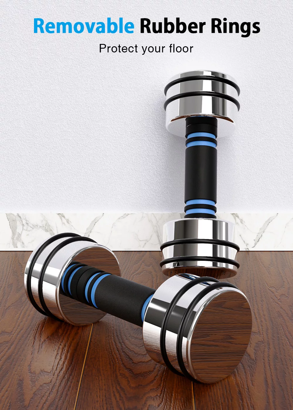 Northdeer Adjustable Dumbbells Pair Steel Weight Set 5lb 10lb 15lb 20lb 30lb 50lb Weights for Lifting Gym Fitness with Foam Handle, Silver - Womvr