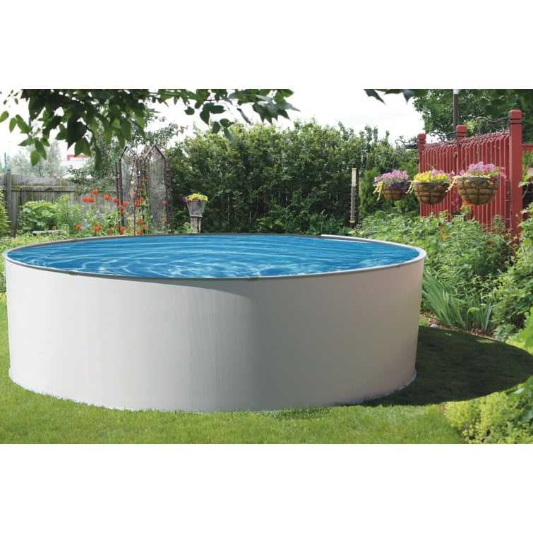 Blue Wave NB2015 Swim Time Presto 15 Ft. Round 52 In. Deep Metal Wall Swimming Pool Package - Womvr