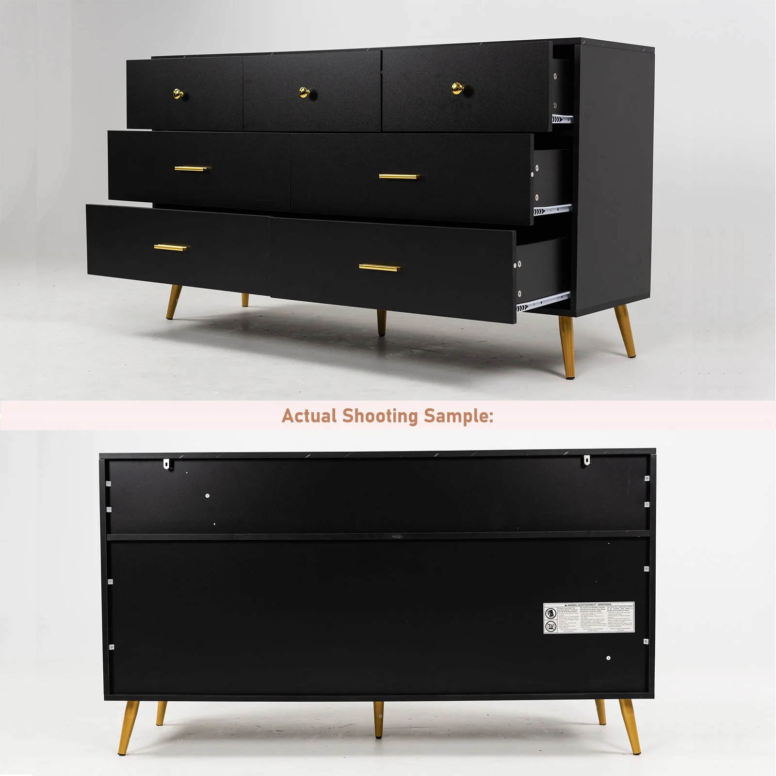6 Drawer Dresser, Mid-Century Modern Chest Of Drawers, Double Dresser Storage Cabinet For Bedroom Living Room Hallway(White-6 Drawers) - Womvr