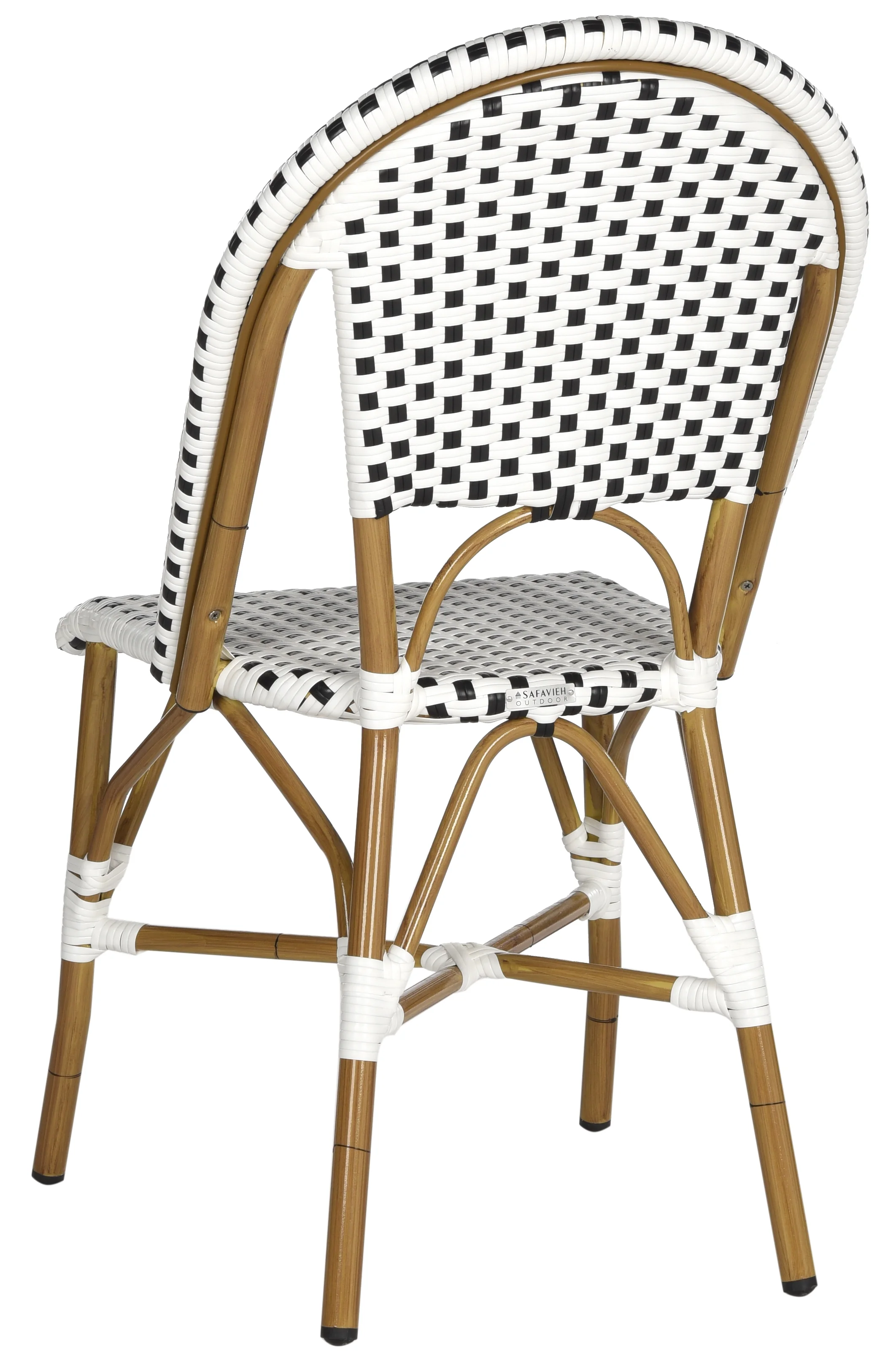 SAFAVIEH Salcha Outdoor French Bistro Side Chair, Blue/White, Set of 2 - Womvr