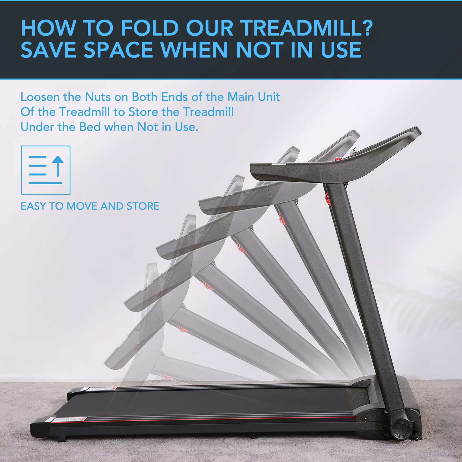 Treadmill Folding Bluetooth Treadmill Machine with Voice Control for Home Use - Womvr