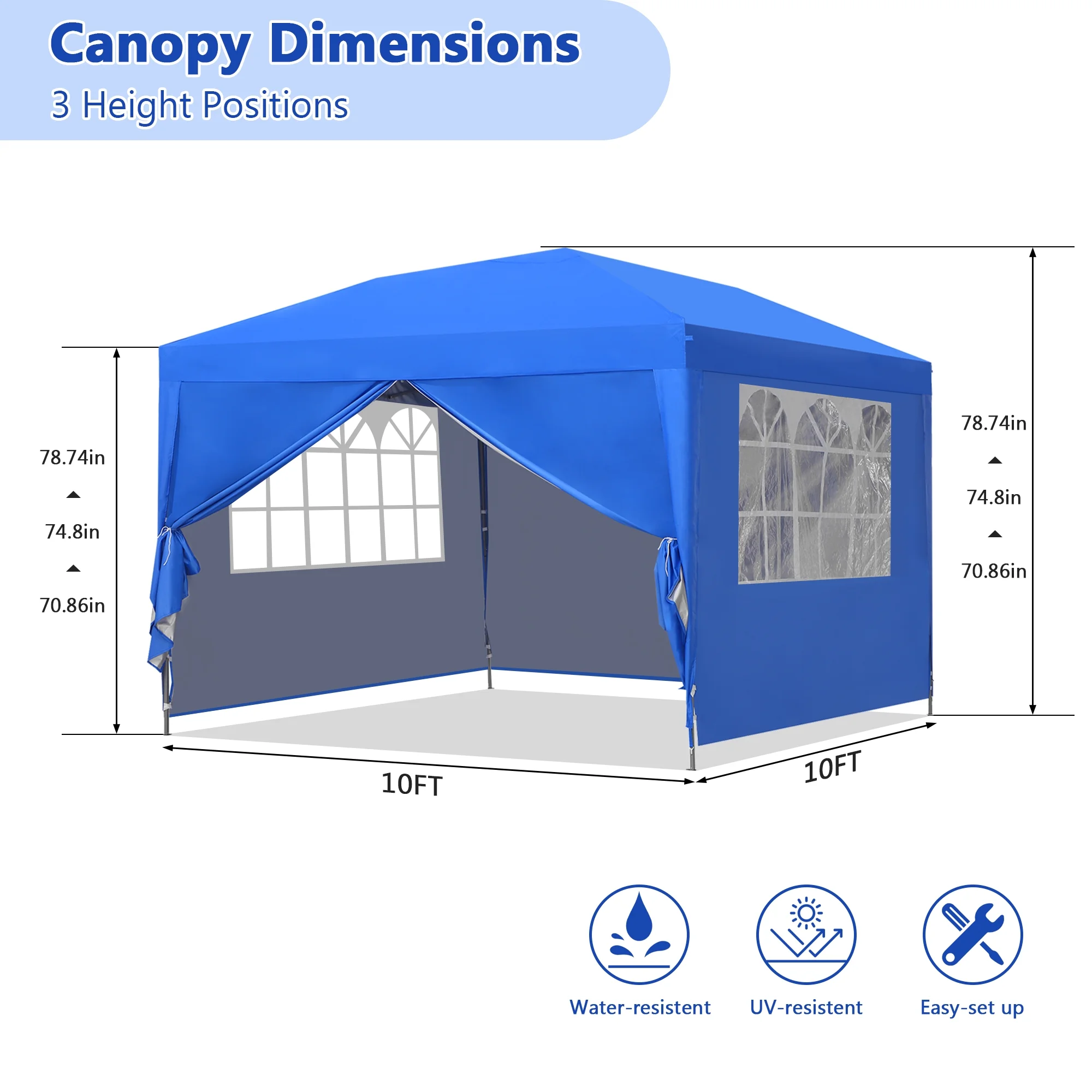 Outdoor Basics 10 ft x 10 ft Pop Up Canopy Tent with Carry Bag, Shade Canopy, Great for Picnic, Yard, Beach, Park, Camping, White - Womvr