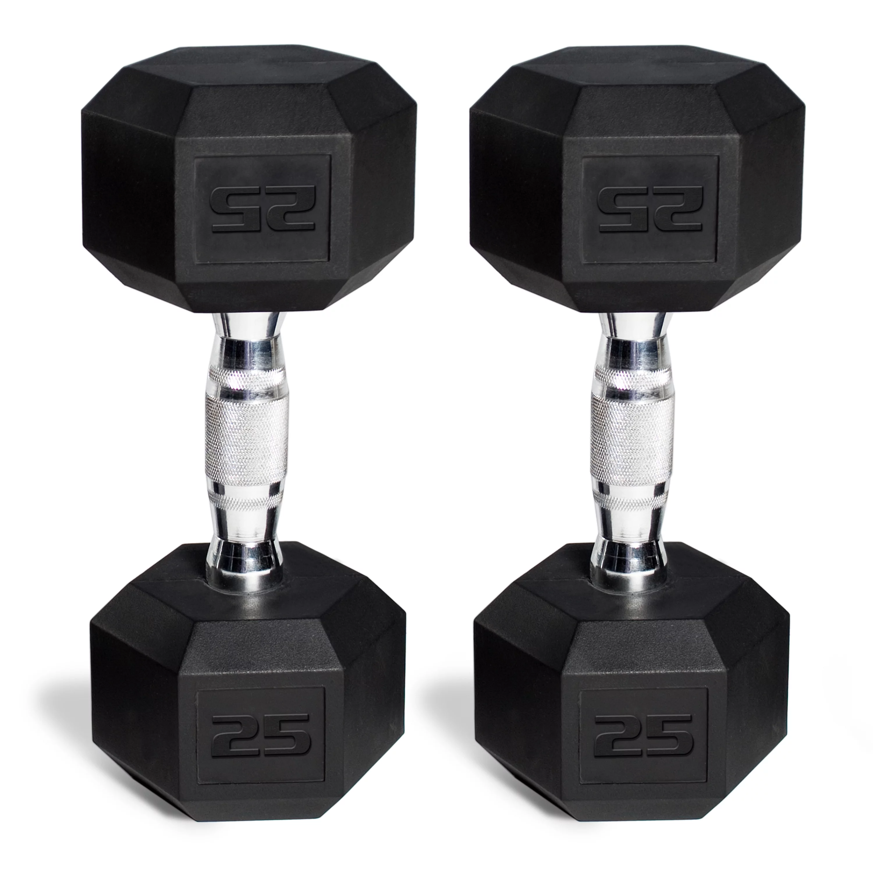 CAP 150 lb Coated Rubber Hex Dumbbell Weight Set with A-Frame Rack, Black - Womvr