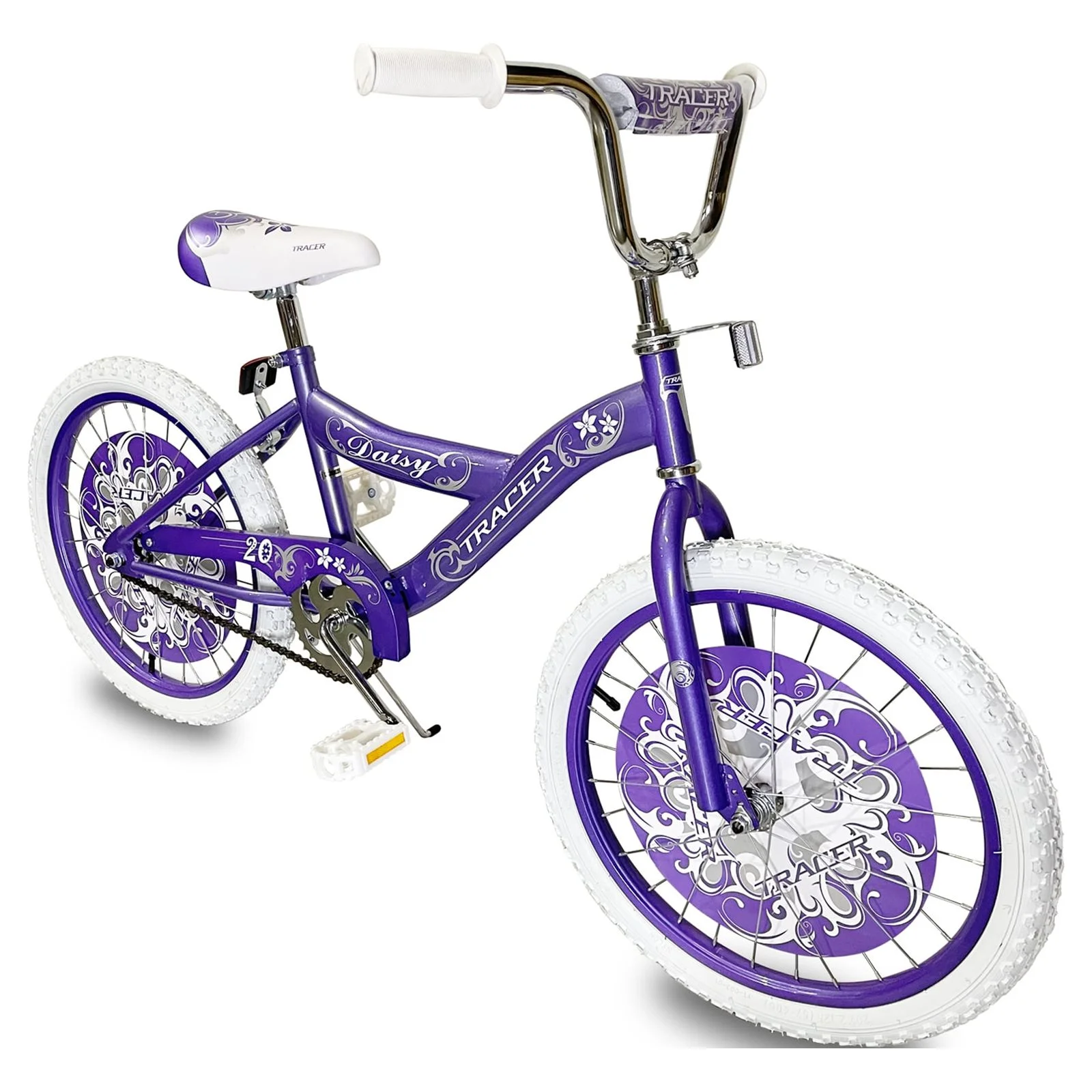 TRACER Daisy BMX 20 Inch Kids Bike, Boy and Girls Age 5 to 9, Purple - Womvr