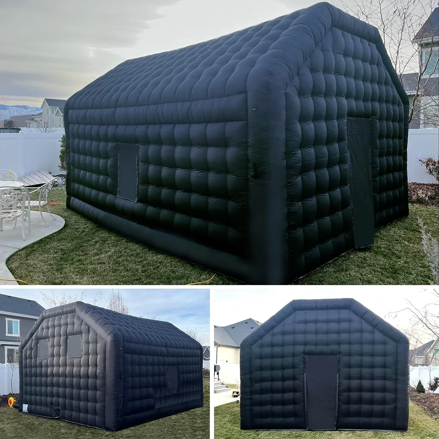 WARSUN Large Black Inflatable Night Club 30x20x13Ft Inflatable Party Tent with Logo Area Disco Cube Gazebo Event House - Womvr