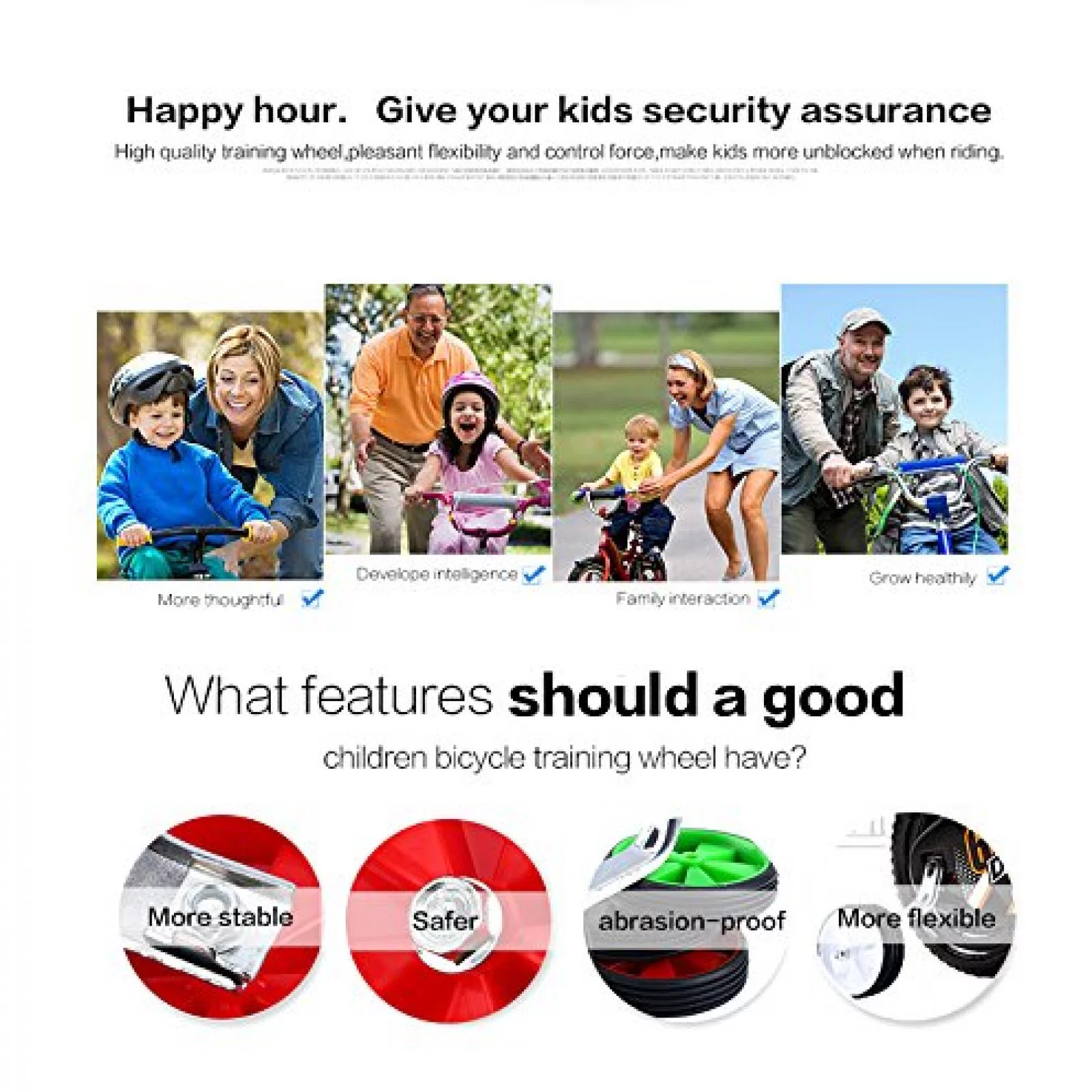 ANGGREK Kids Bicycle Training Wheels 20, 2Pcs Adjustable Training Side Wheels Stabilizer for Children 12-20 Bicycle Balance(Green), Bicycle Training Wheel - Womvr