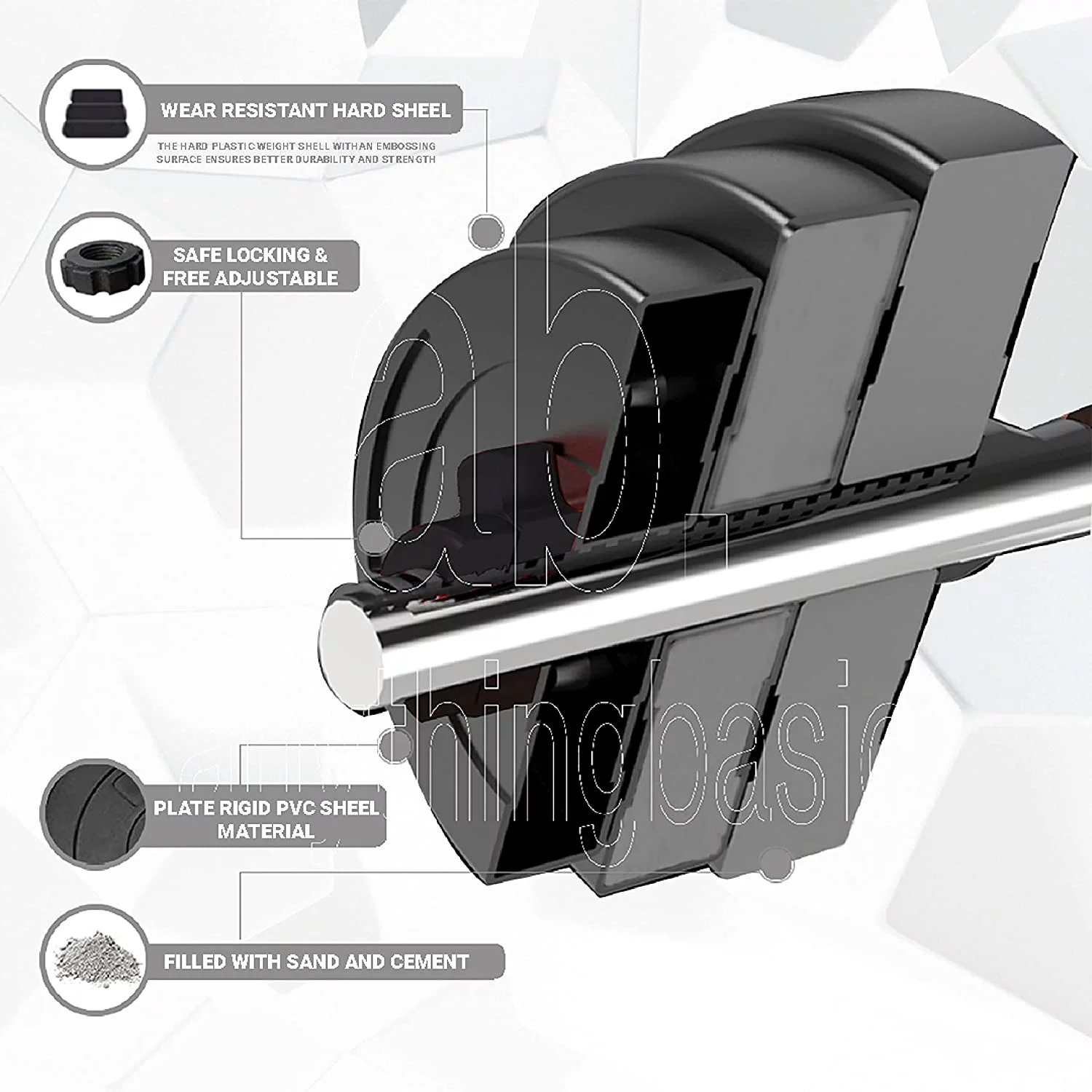 anythingbasic. PVC 10 Kg Home Gym Set with One 3 Ft Curl and One Pair Dumbbell Rods with Gym Accessories Gym Set - Womvr