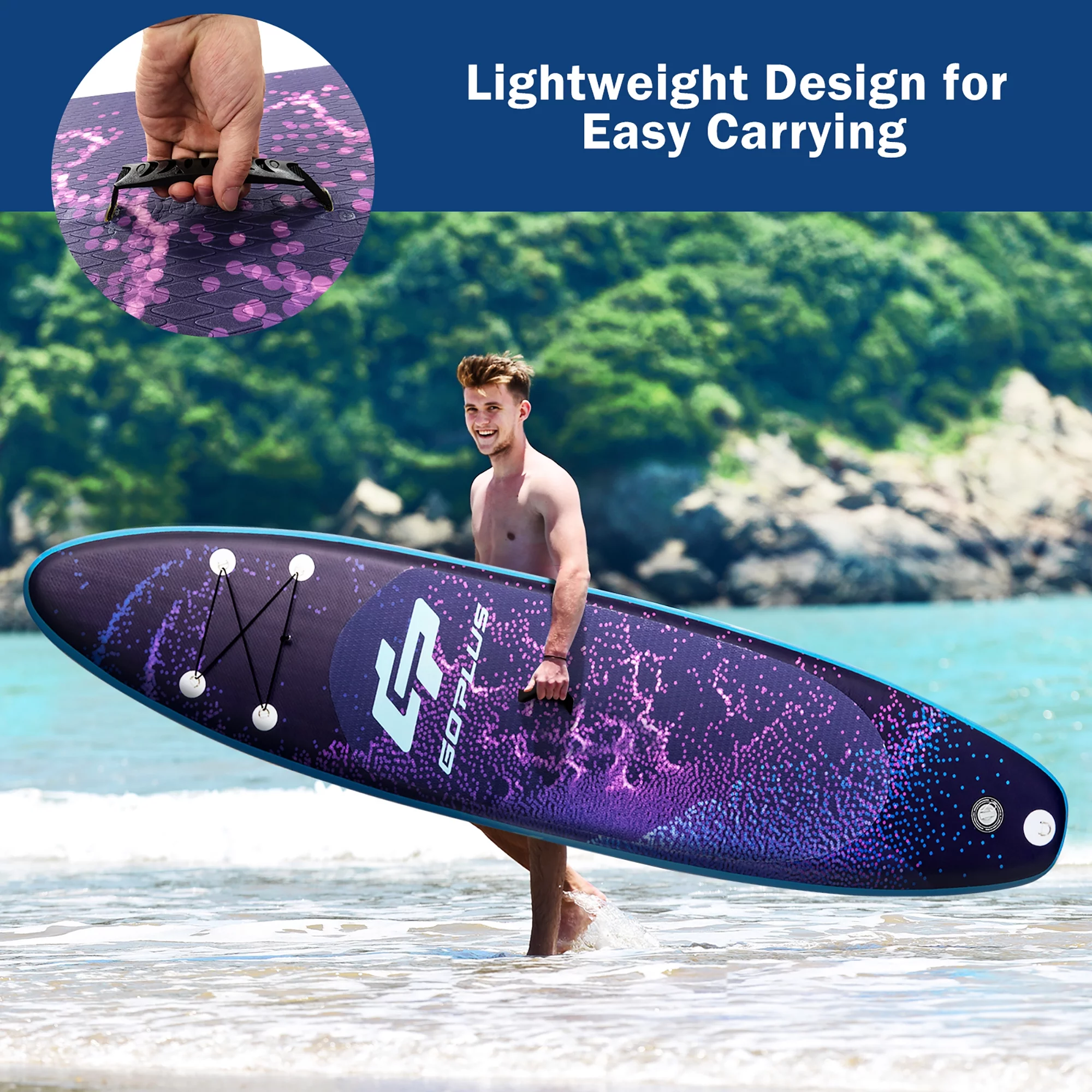 Goplus 10.5' Inflatable Stand Up Paddle Board Surfboard W/Bag Aluminum Paddle - Womvr
