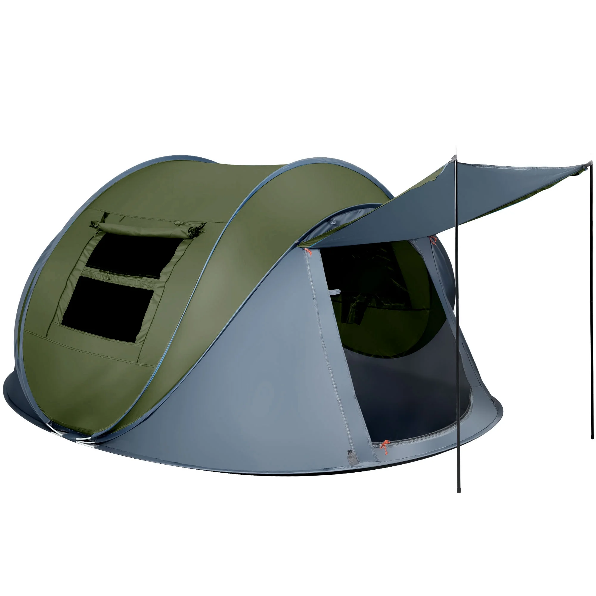 GVDV Camping Tent, 6 Person Easy Pop up Tent, Automatic Setup 2 Doors-Instant Family Tents for Camping Hiking & Traveling, 10.5ft x 7.2ft x52in, Green - Womvr