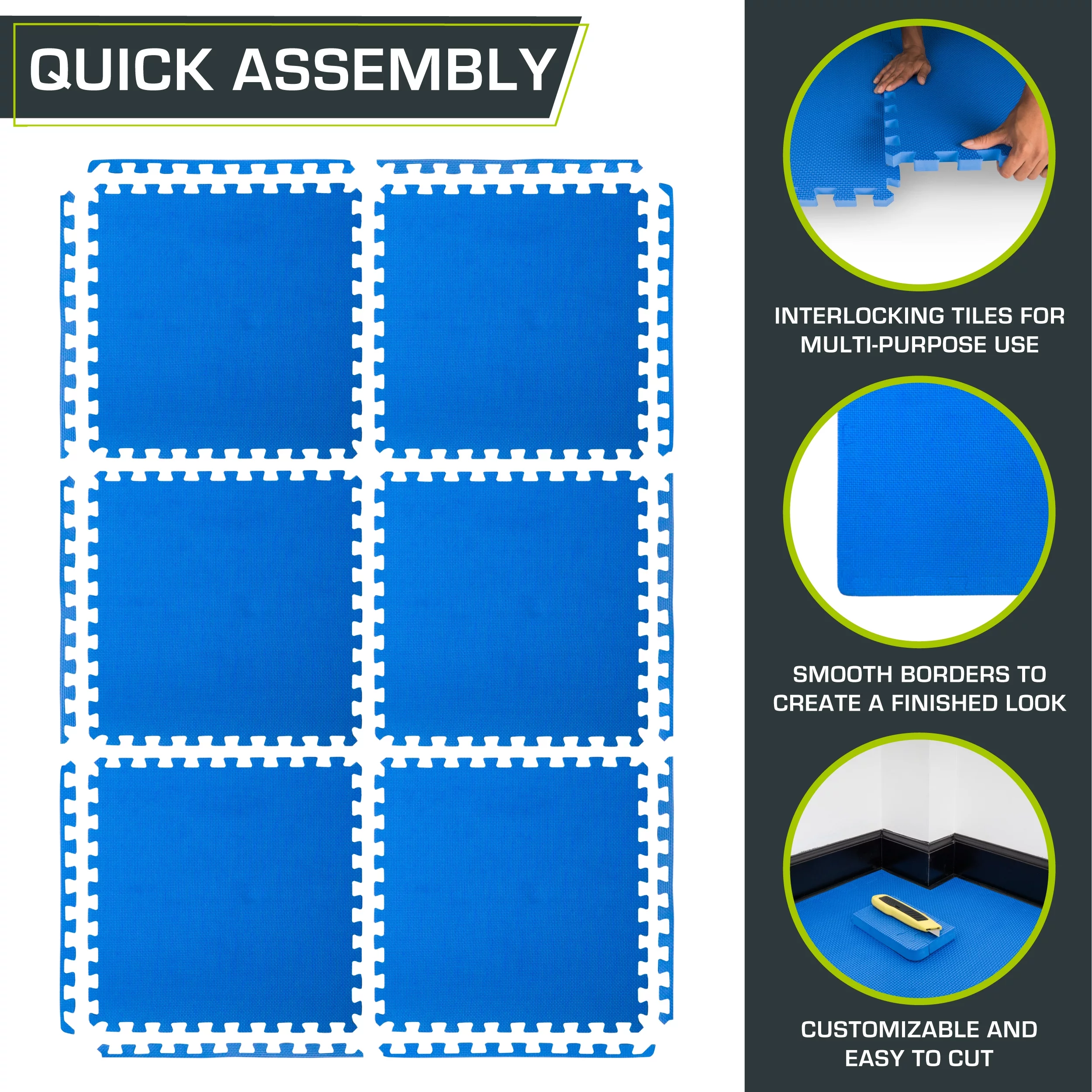 ProsourceFit Extra Thick Puzzle Exercise Mat 3/4