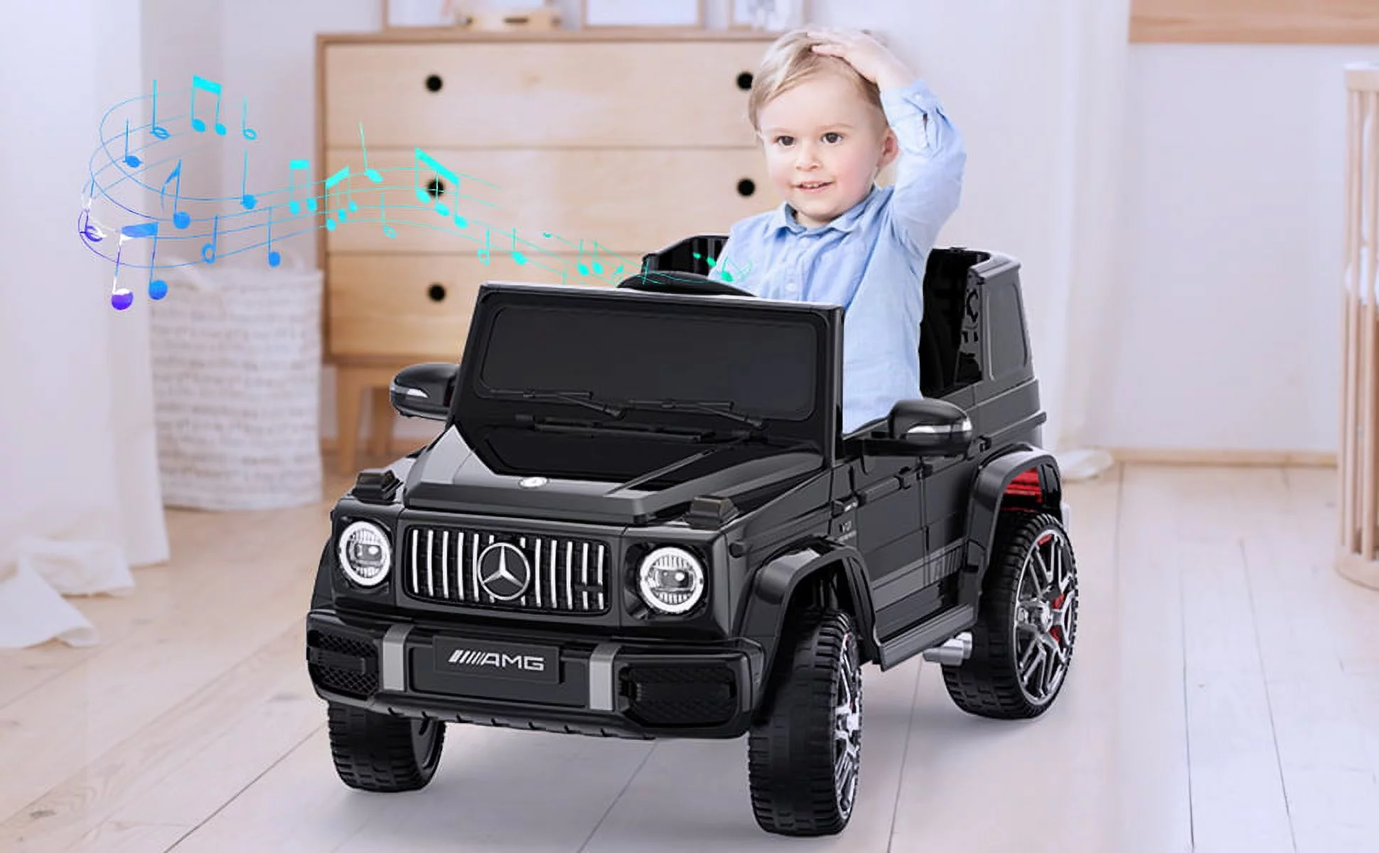 12Volt 1 Seater Mercedes-Benz G63 Licensed Powered Ride on Toy with Remote Control, Gift for Kids Aged 2~4 Years -Red - Womvr