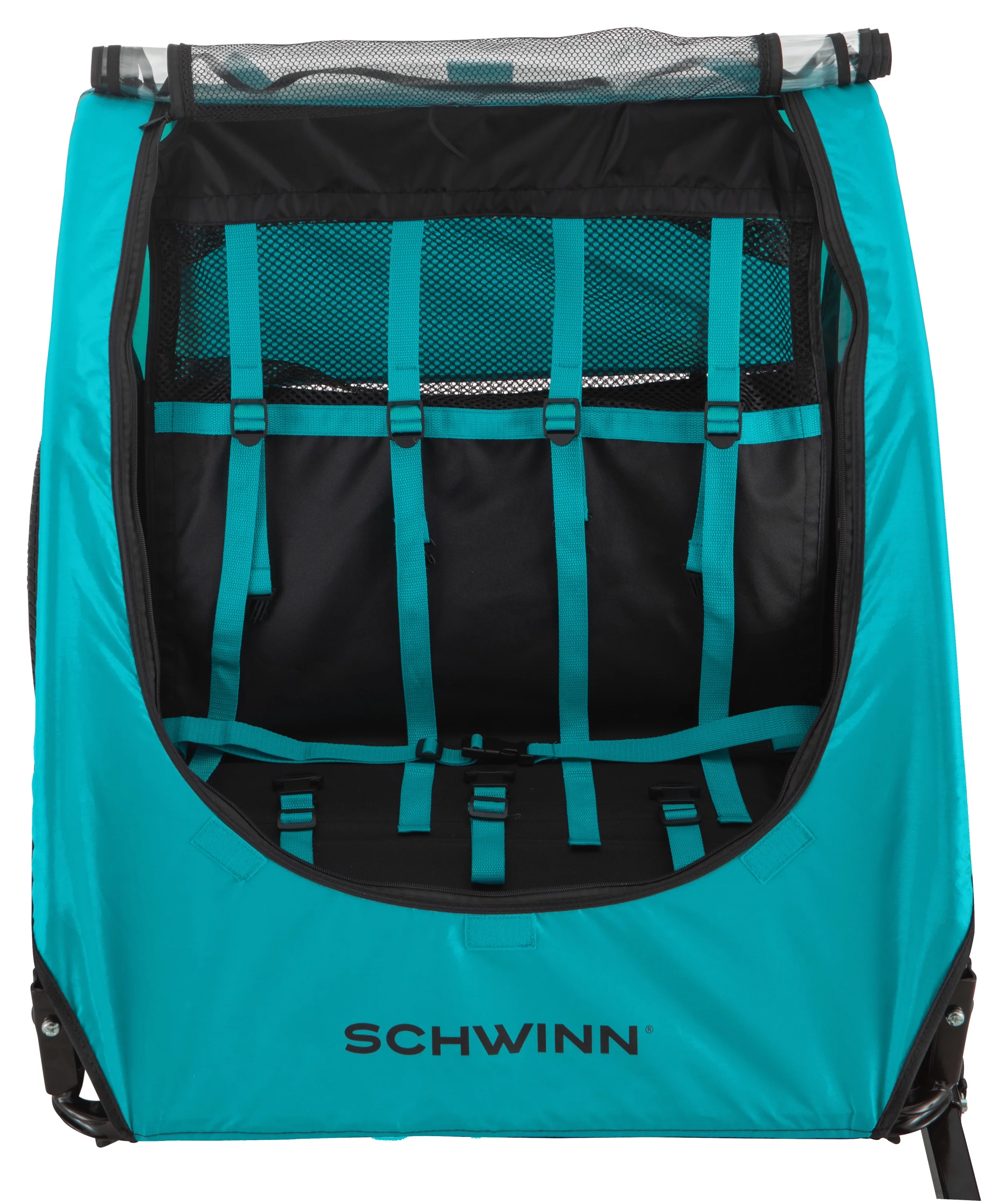 Schwinn Shuttle Foldable Bike Trailer for 2 Passengers, Blue & Black - Womvr